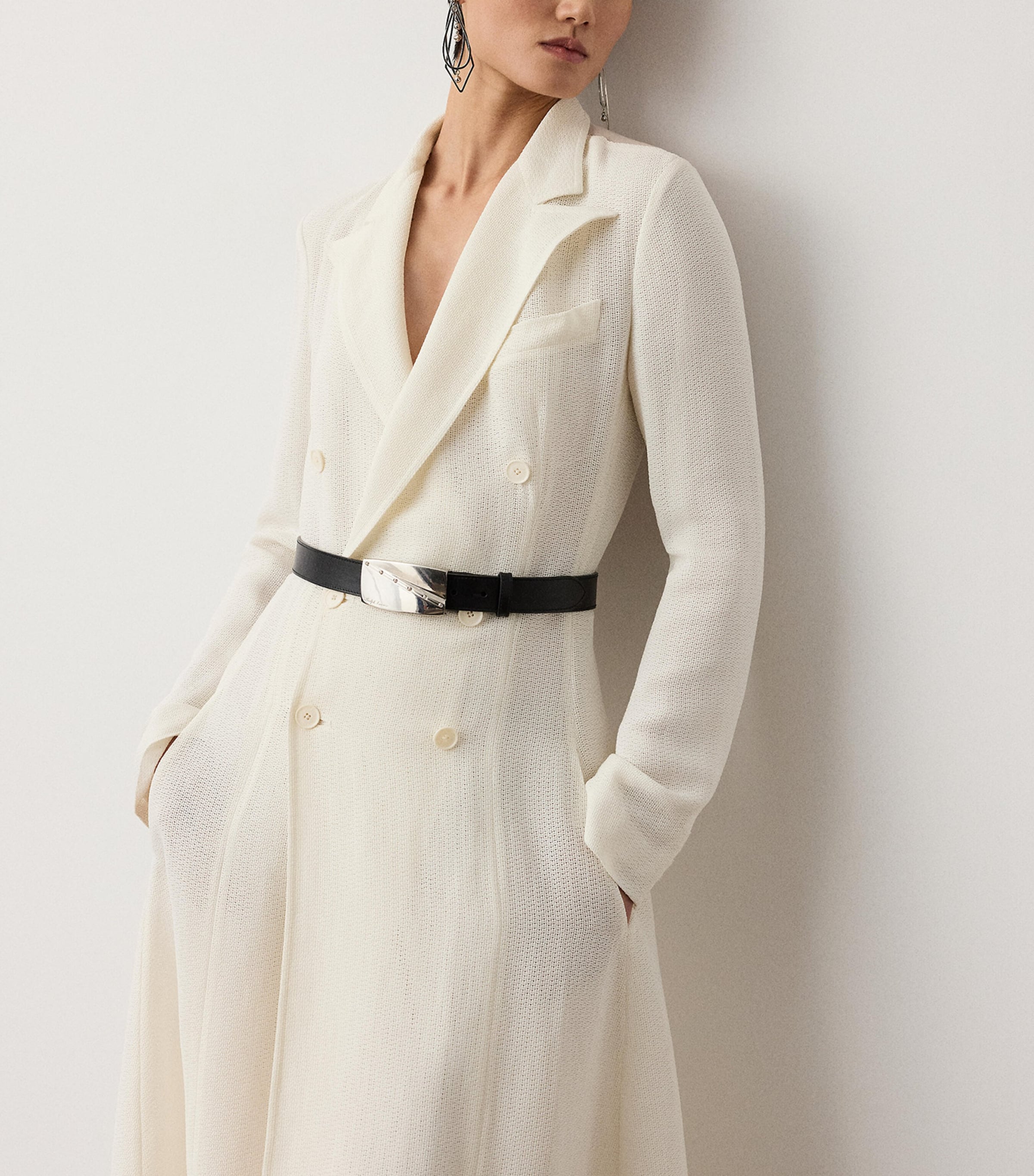 Ralph Lauren Collection Womens Silk-Blend Reema Dress Lux Cream Image 3