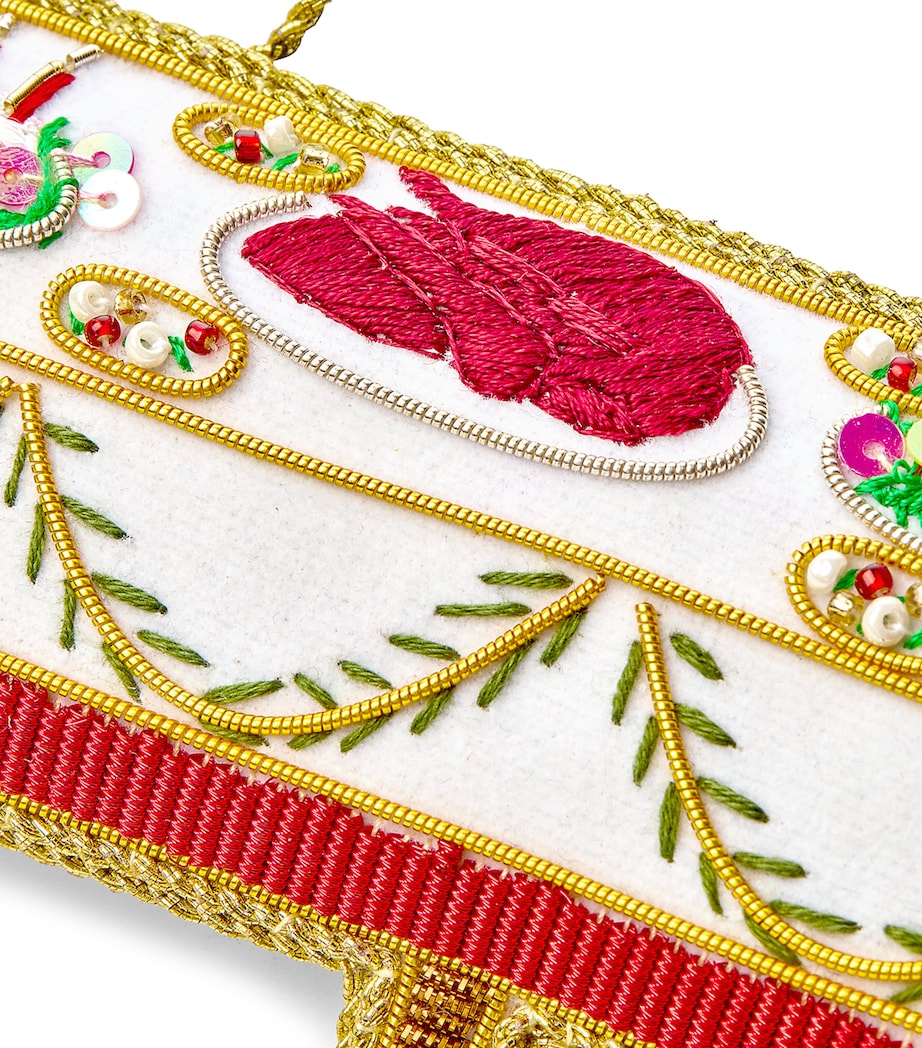 Felt Banqueting Table Tree Ornament WHITE/GREEN/RED Image 2