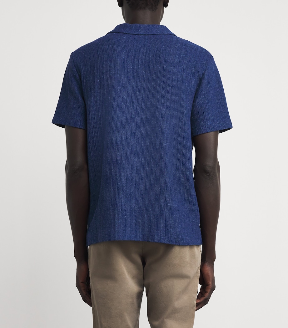 JACOB COHËN Mens Geometric Polo Shirt Navy Image 5