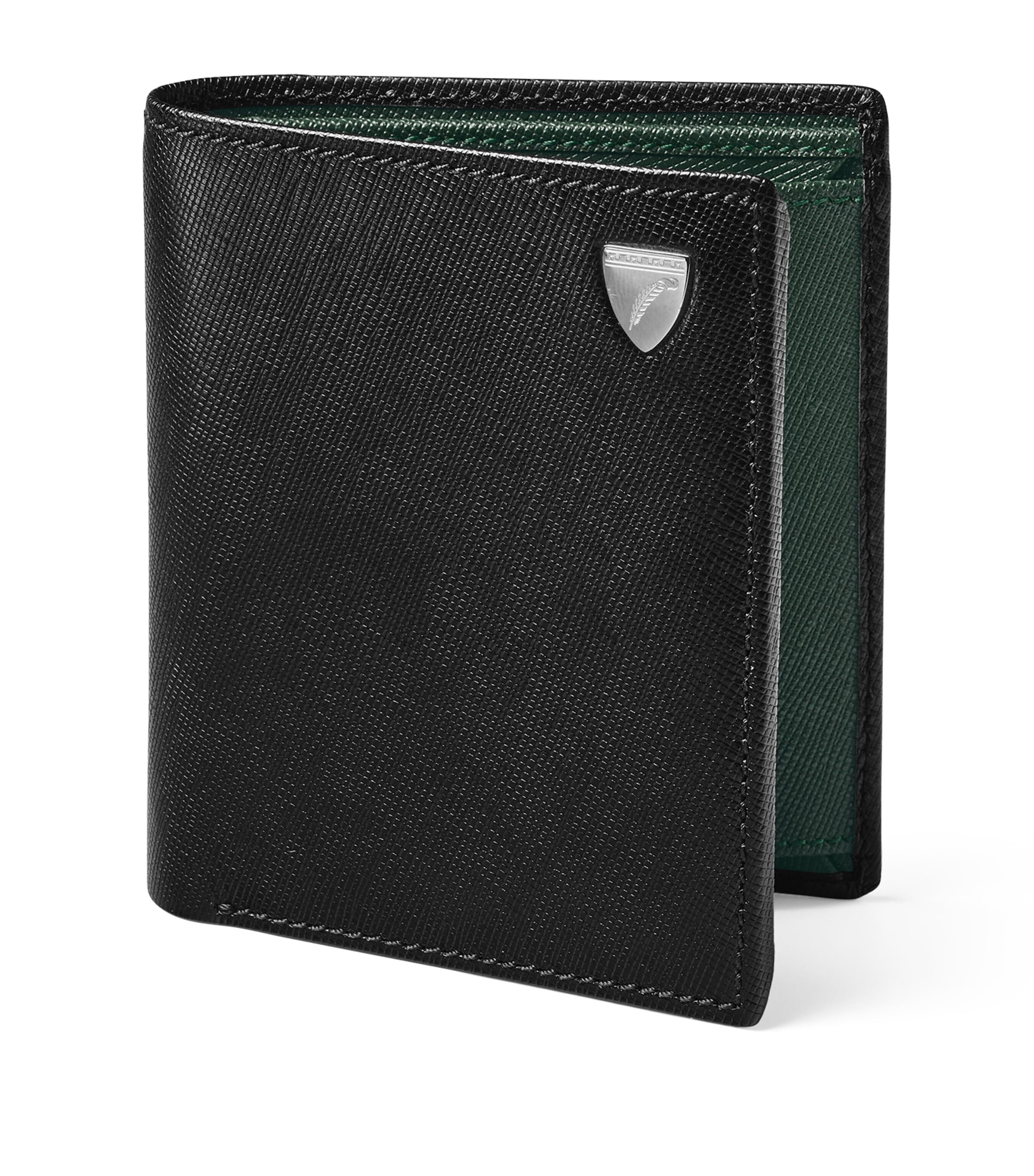 Aspinal Of London Leather Bi-fold Wallet In Black