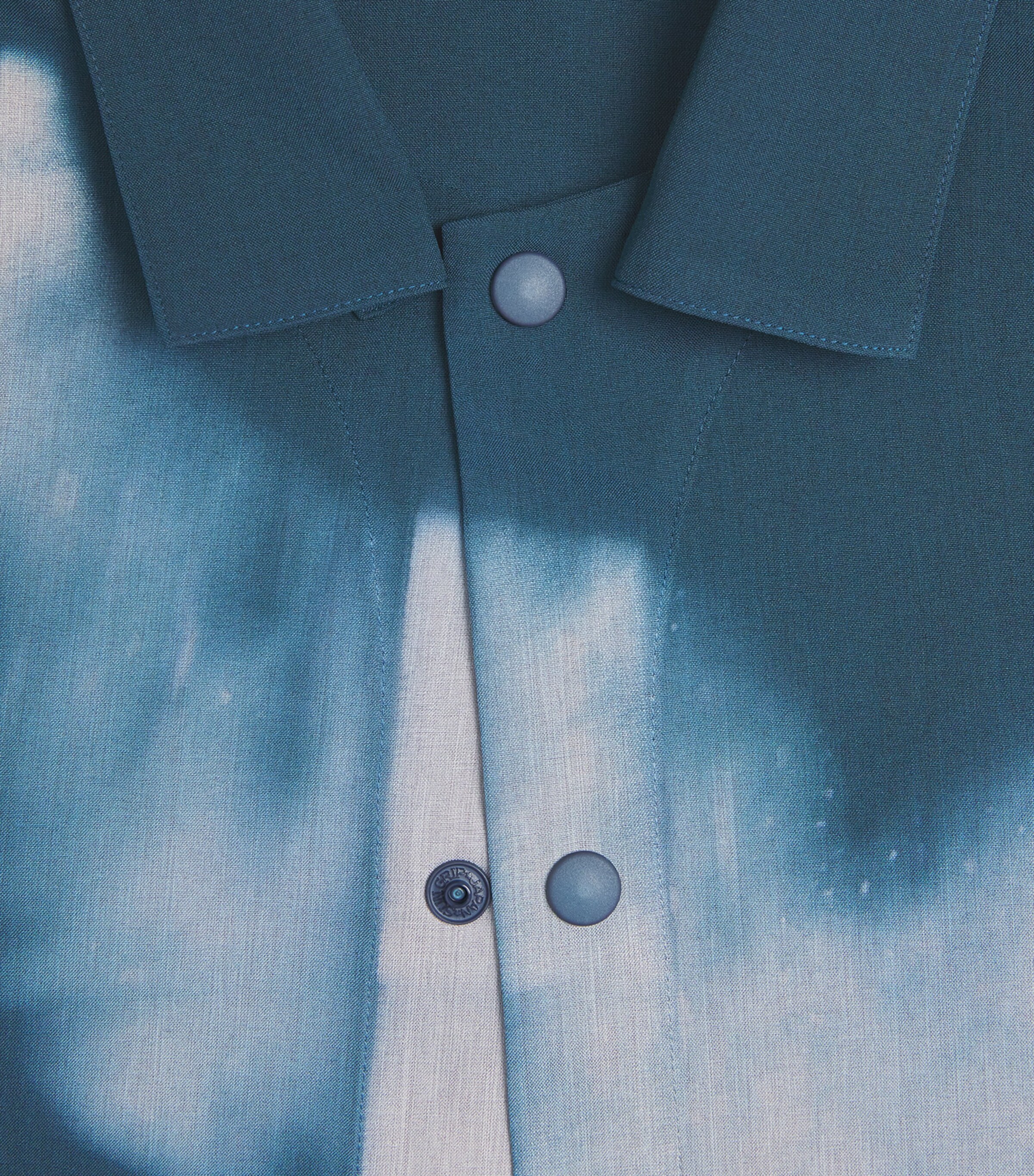 IM MEN Mens Shibori-Dyed Itajime Shirt Gray Image 6