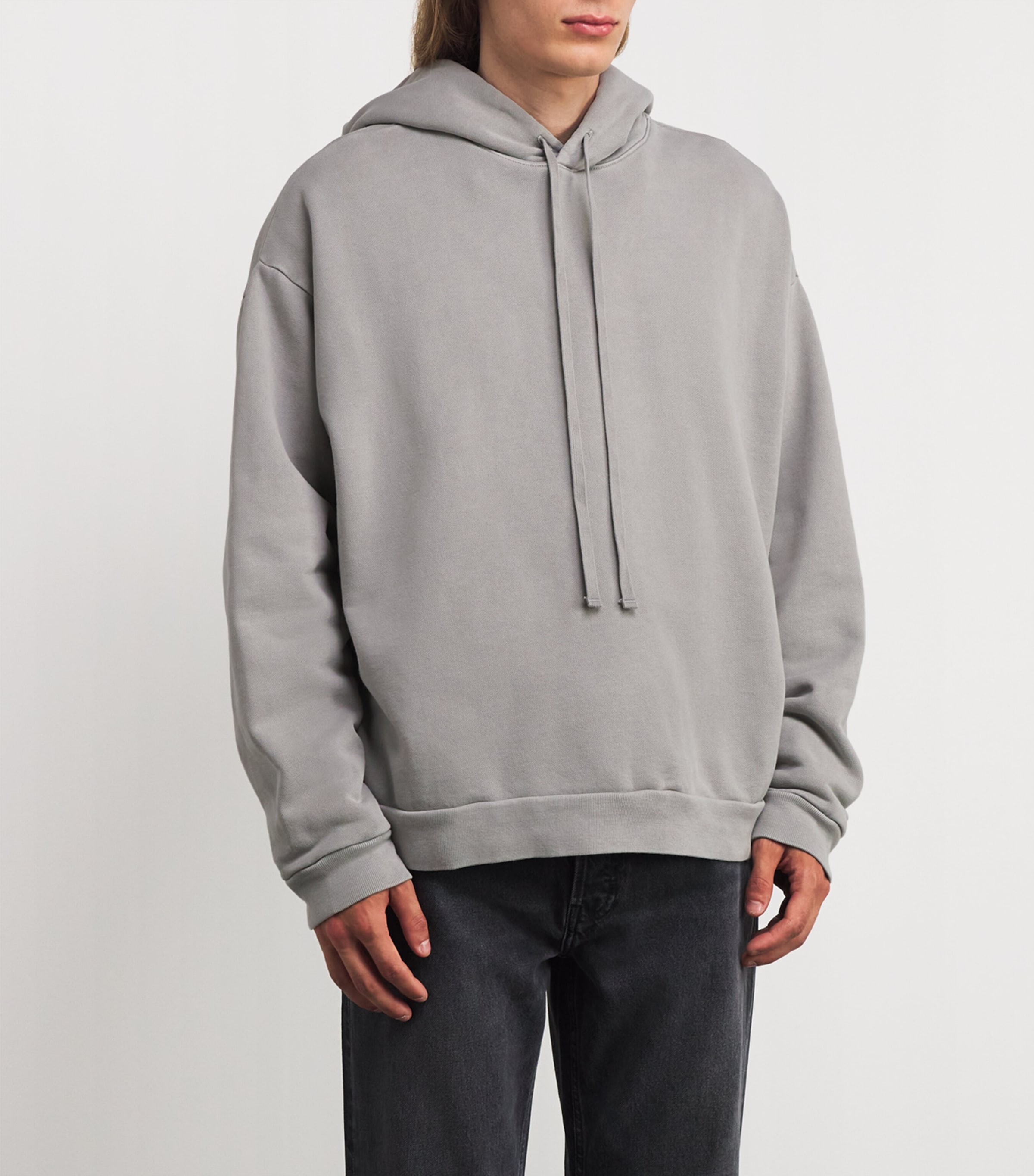 AGOLDE Mens Cotton Salford Hoodie Refect Greyish Taupe Image 3