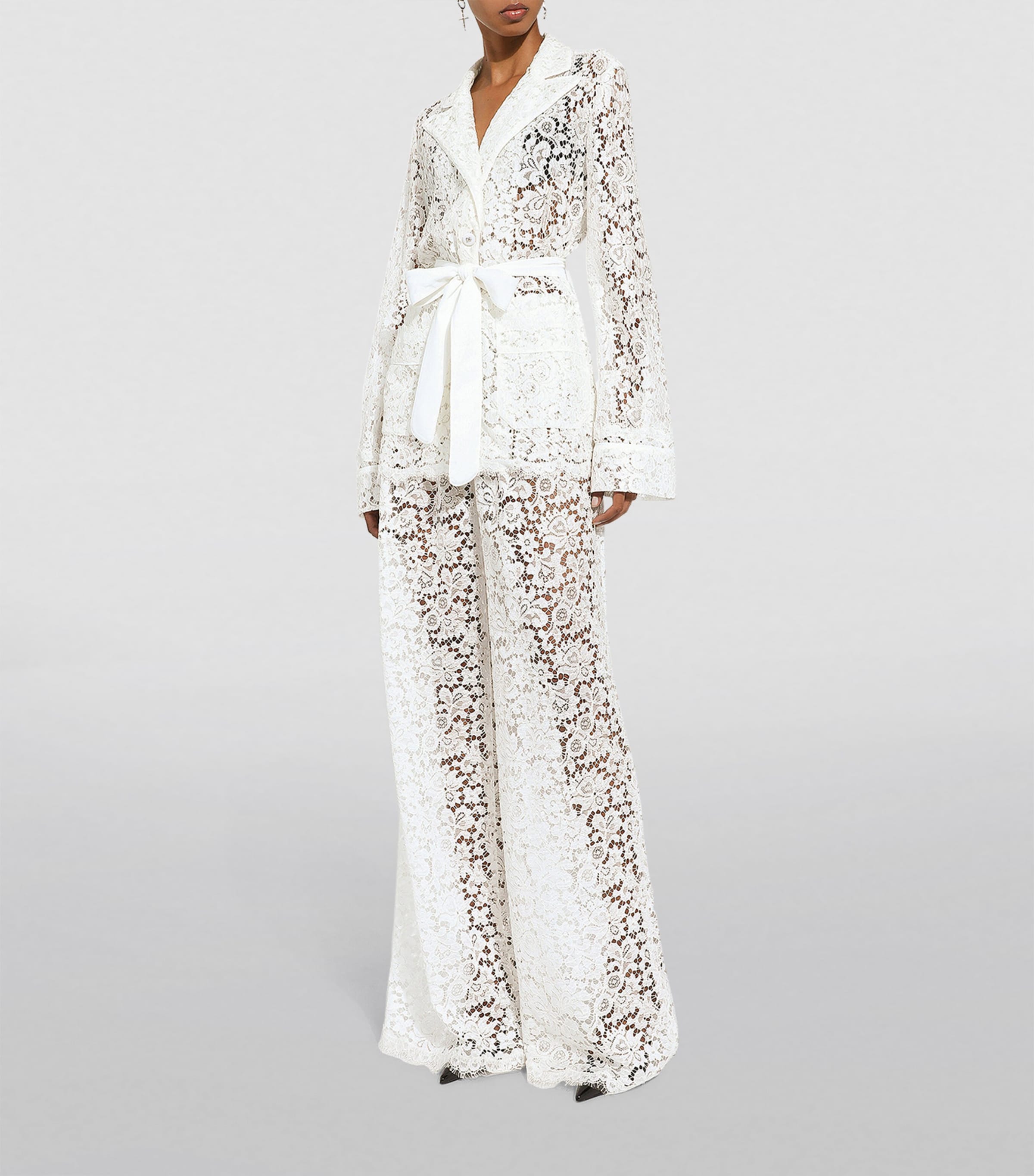 Lace Single-Breasted Blazer W0111-WHITE Image 4