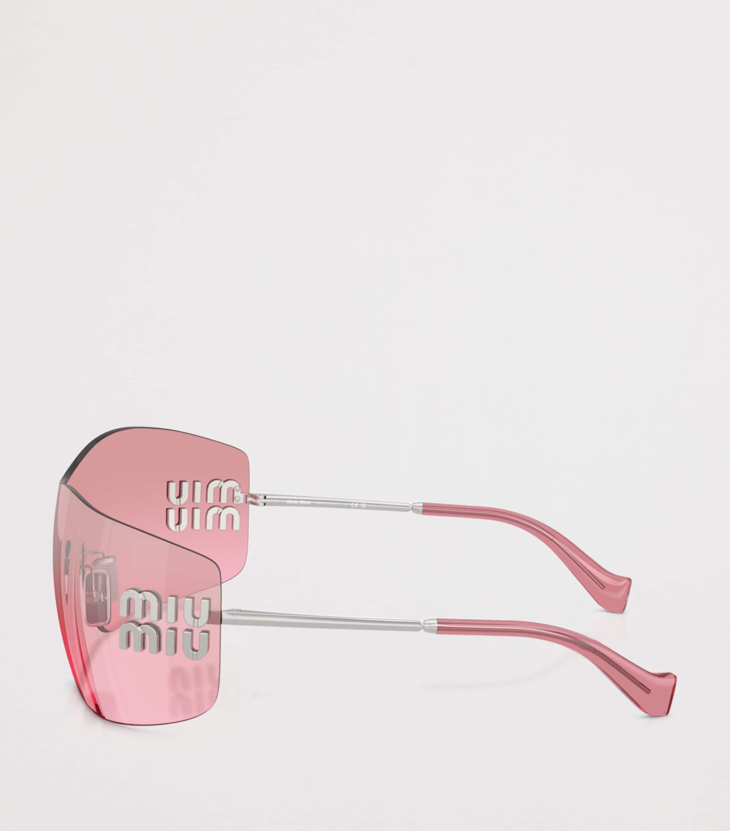 Miu Miu Rimless Shield Sunglasses Silver Image 3