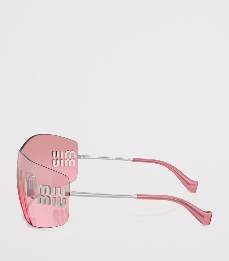 Miu Miu Rimless Shield Sunglasses Silver Image 3