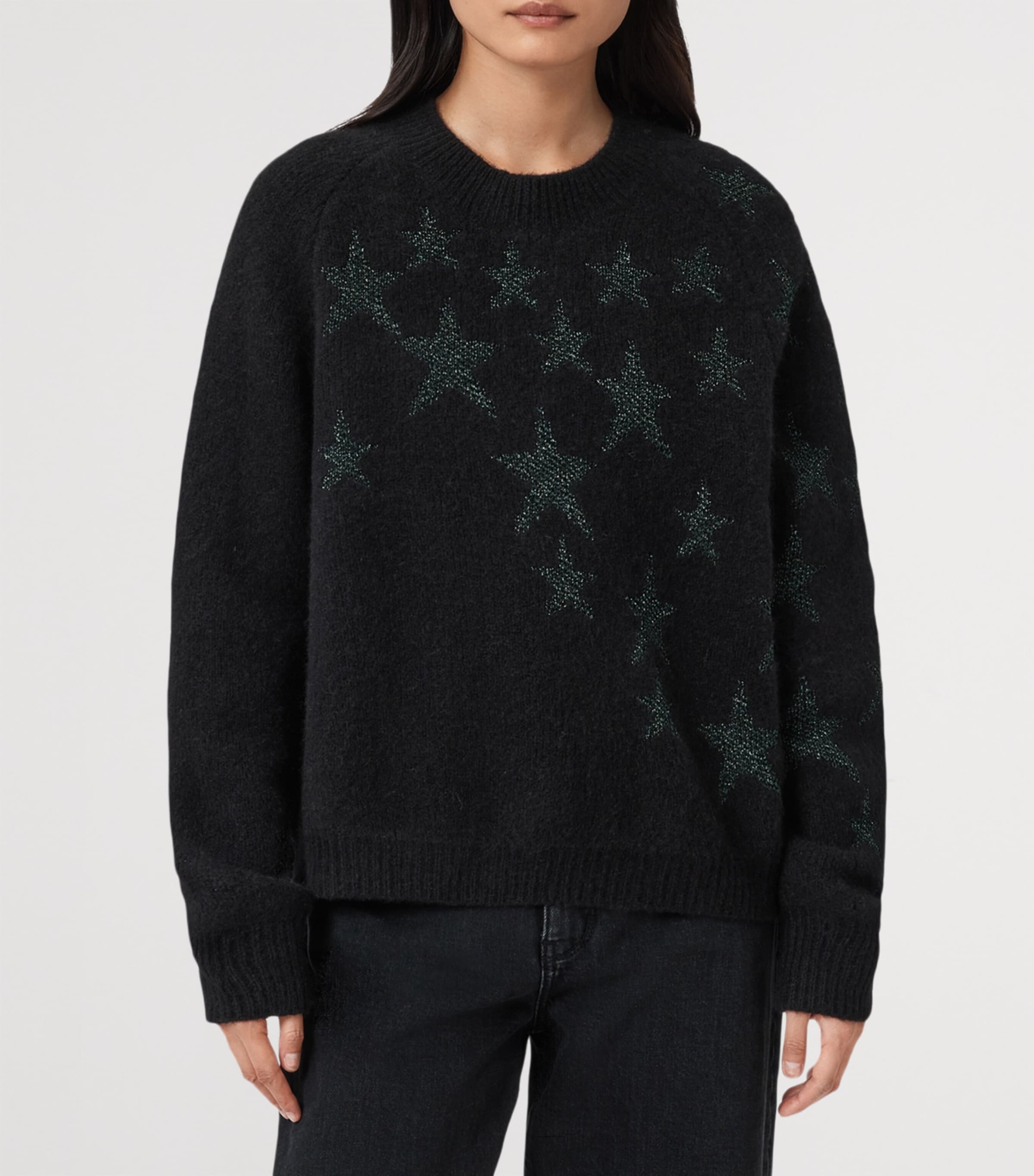 Jacquard Cosmos Sweater BLACK/GREEN Image 4