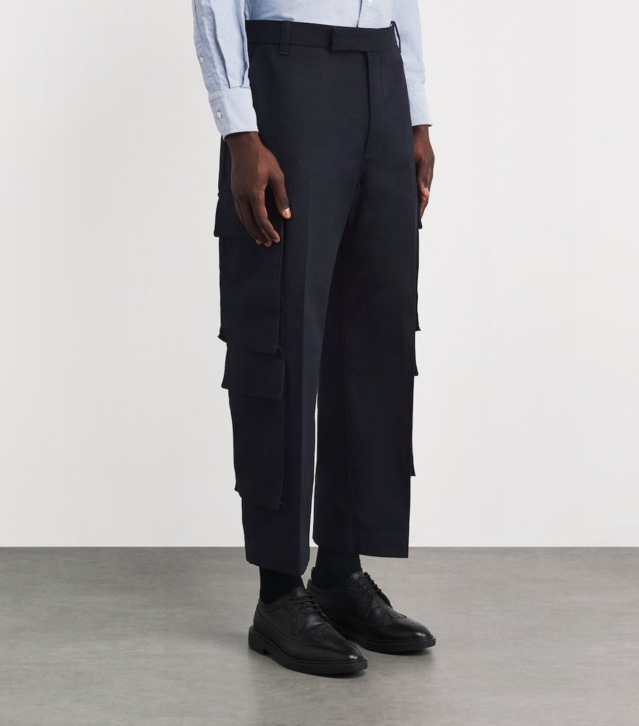 Cotton Cargo Trousers NAVY Image 4