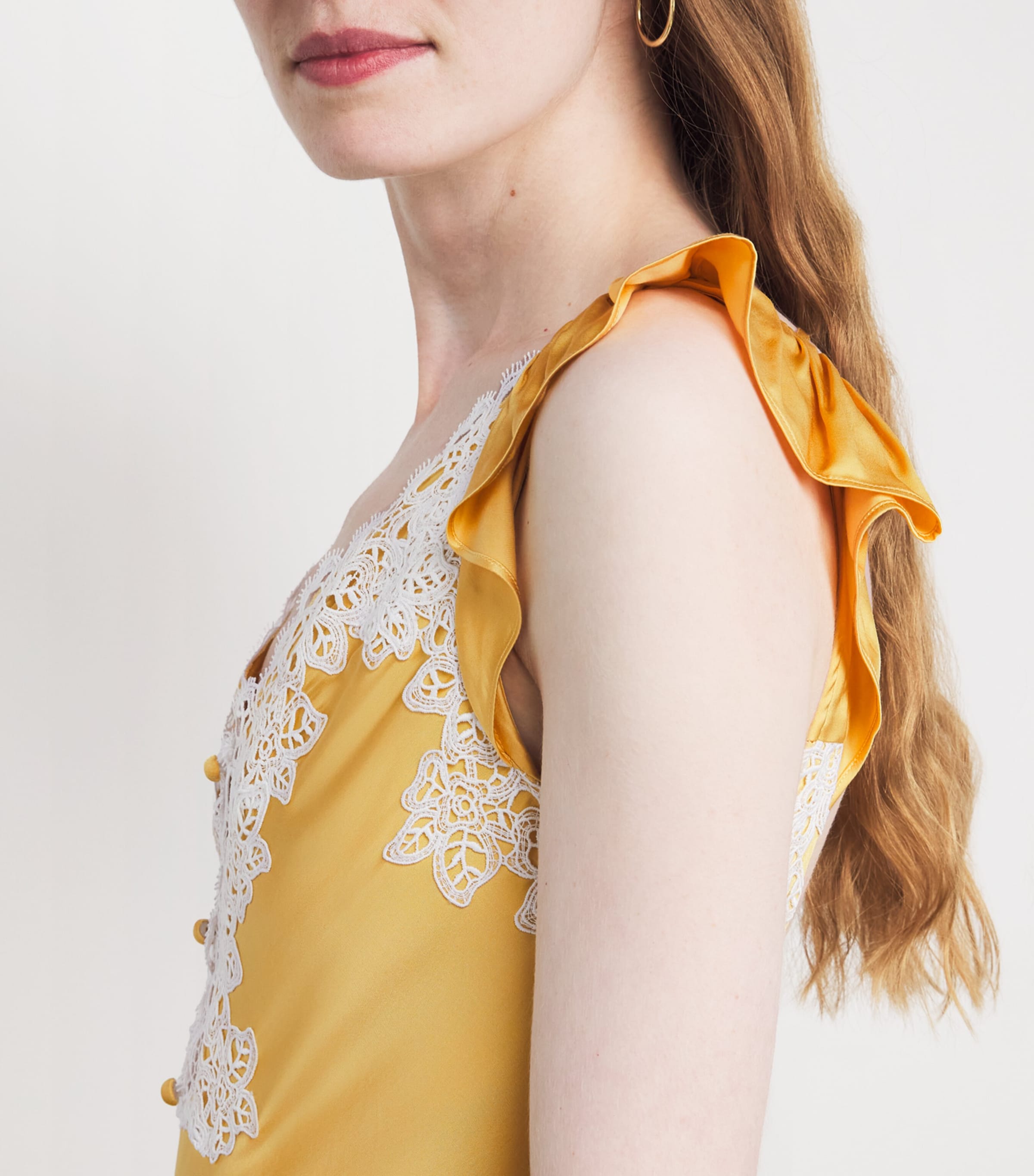 Claudie Pierlot Womens Satin Maxi Dress Sun Yellow Image 3