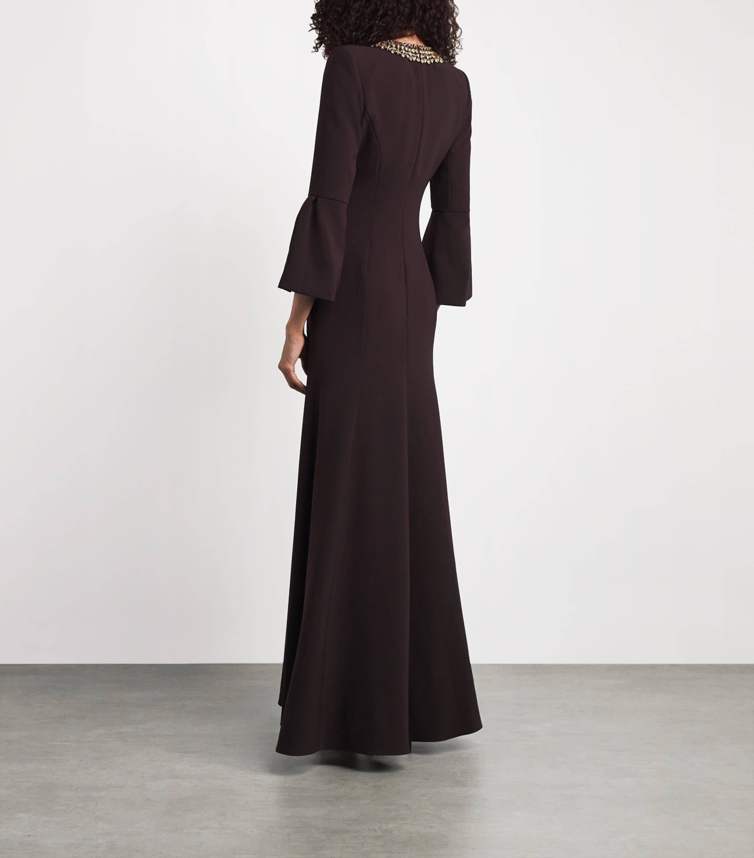 Jenny Packham Womens Embellished Pueblo Maxi Dress Mahogany Image 4