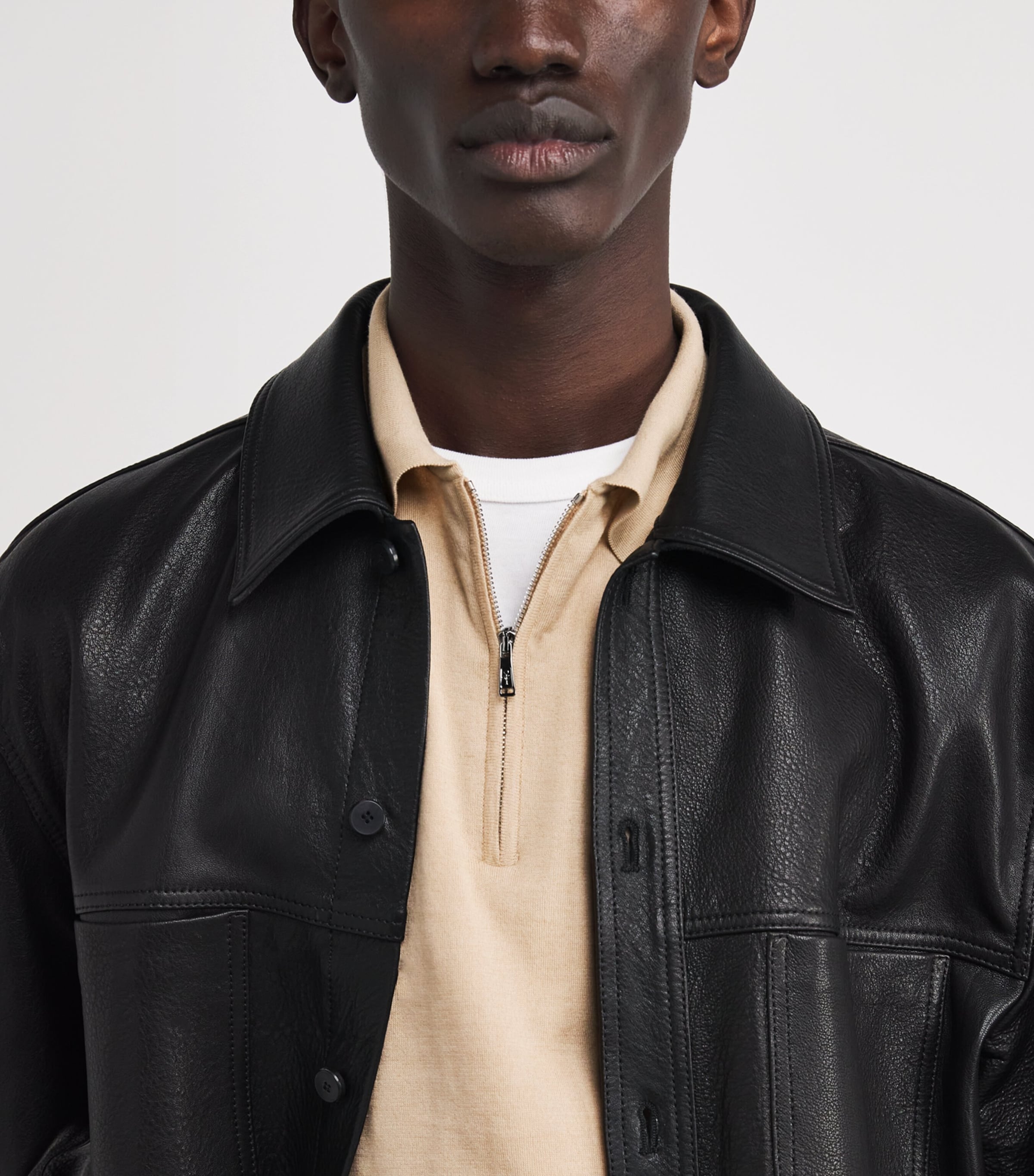 Cotton-Cashmere Zip Polo Shirt E.3-DESERTO Image 6