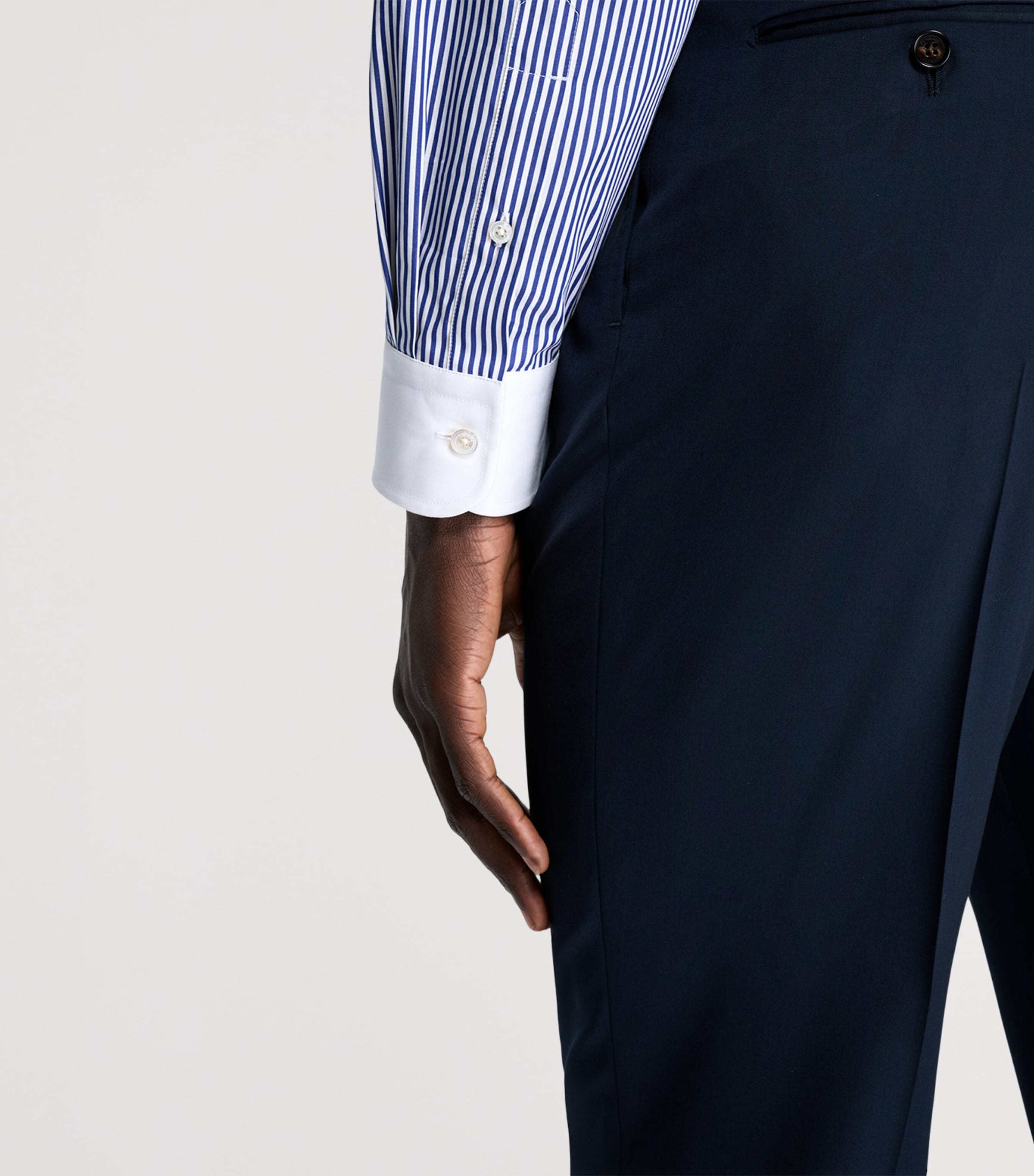 Dunhill Mens Cotton Stripe Shirt White Image 6