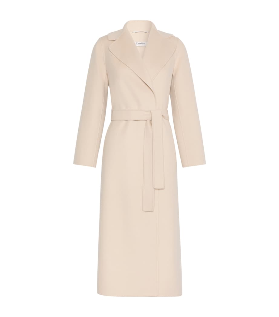Max Mara Womens Virgin Wool Wrap Coat Albino Image 1