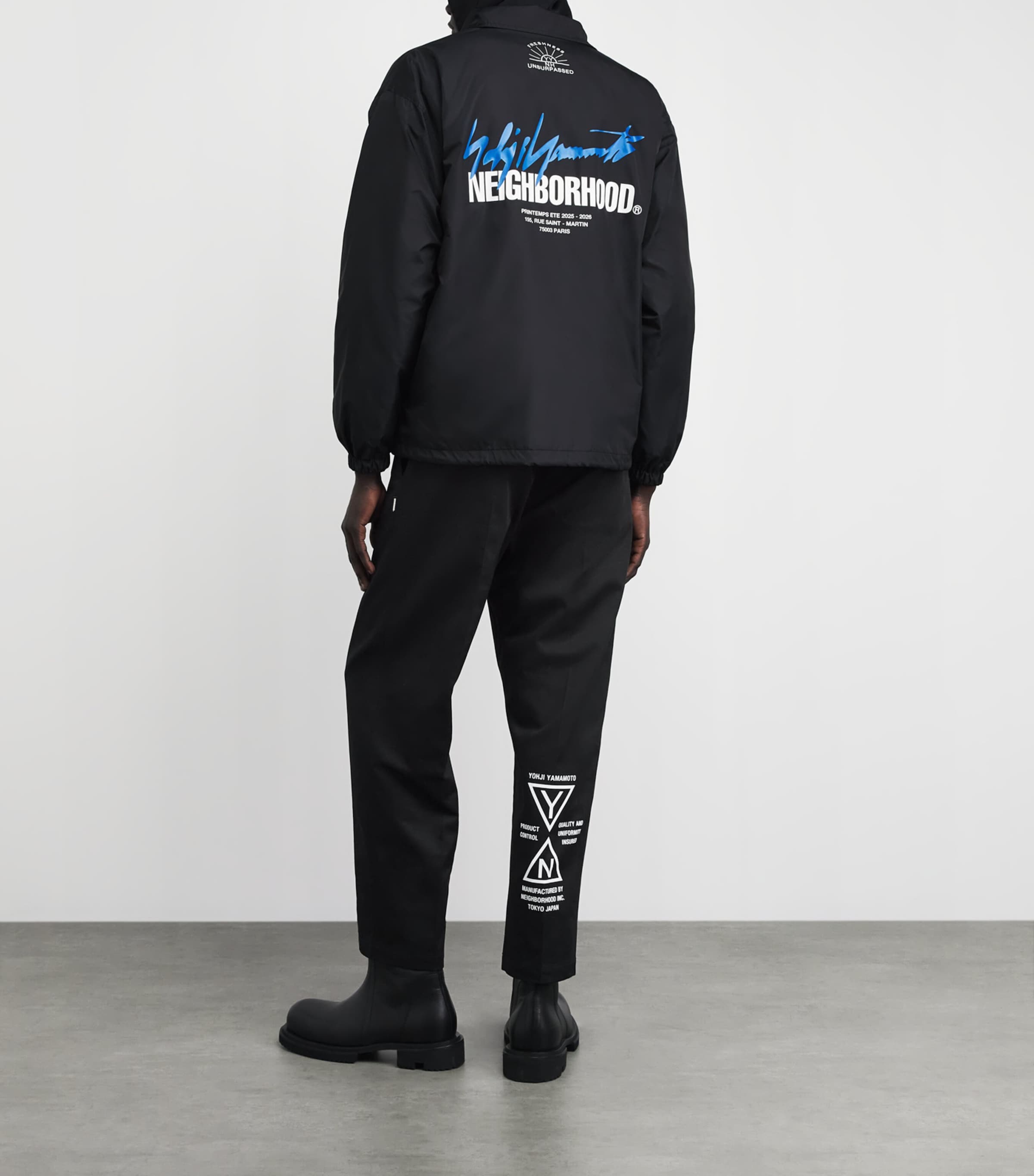 Yohji Yamamoto Mens x Neighborhood Pleated Tuck Work Trousers Black Image 2