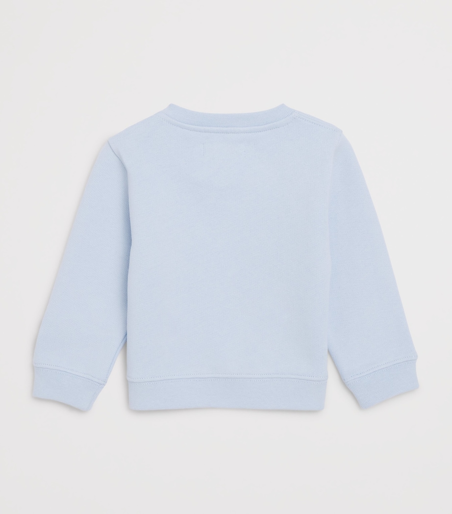 Cotton Logo Sweatshirt (0-18 Months) BLUE Image 2