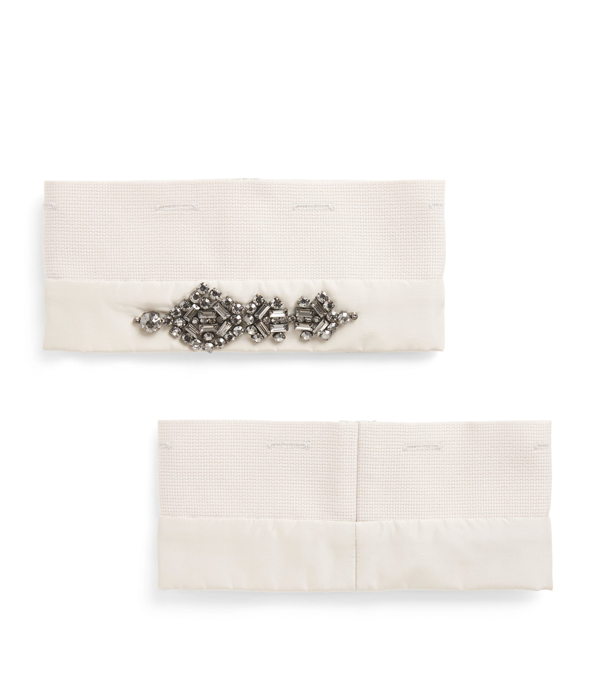 Shop Max Mara Crystal-embellished Coat Cuffs In White