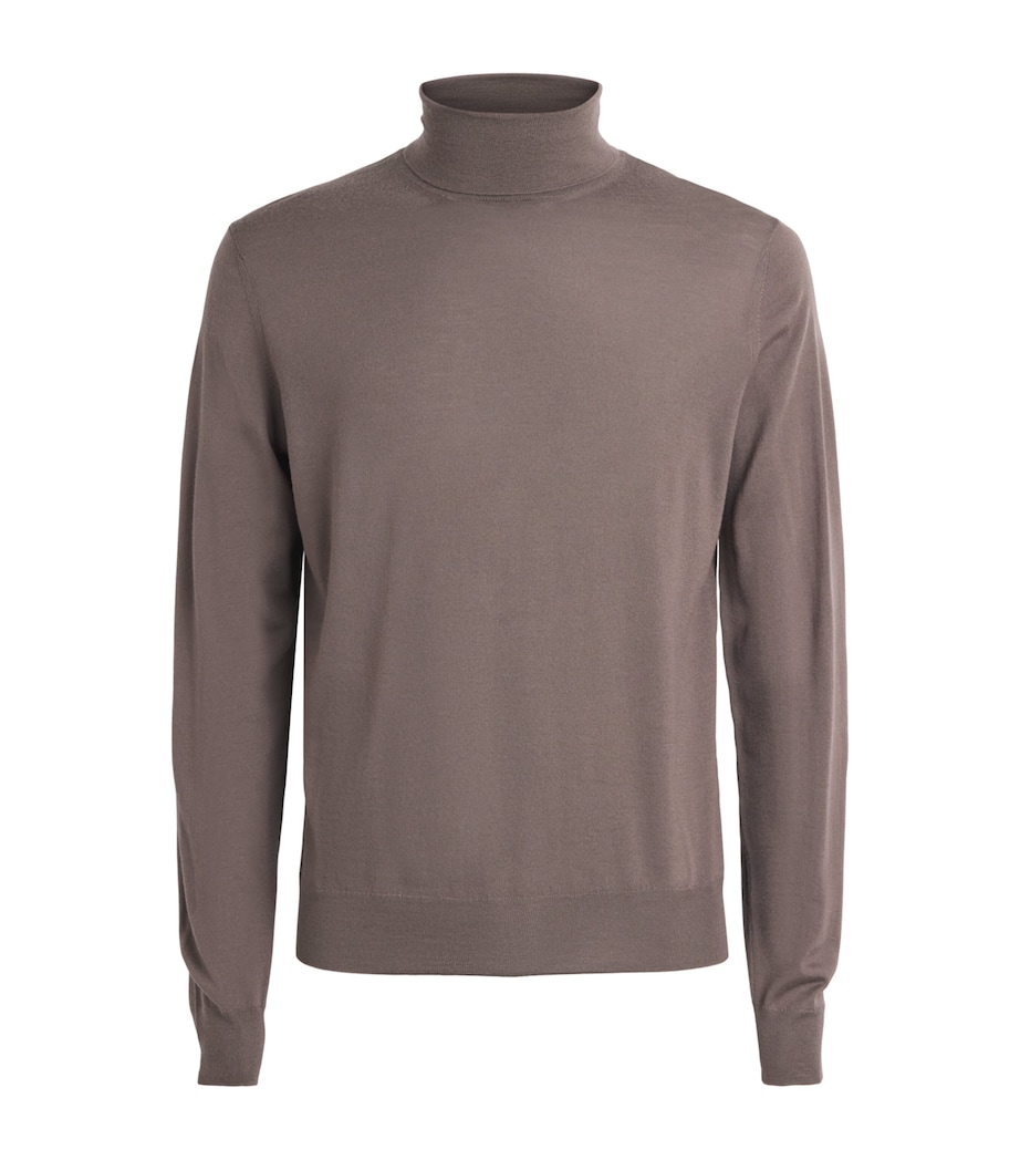 Corneliani Mens Merino Rollneck Sweater Brown Image 1