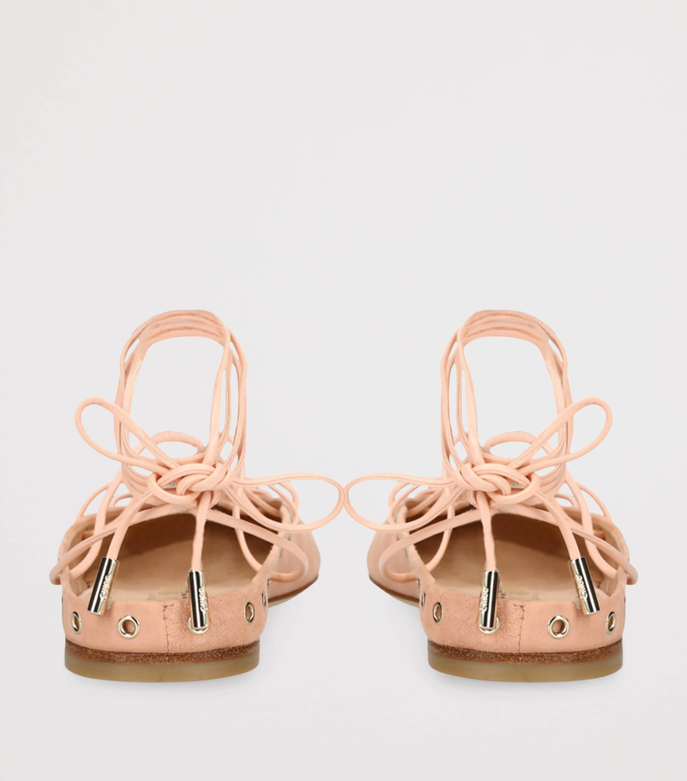 Chloé Pink Leather Ghilies Ballet Flats | Harrods UK