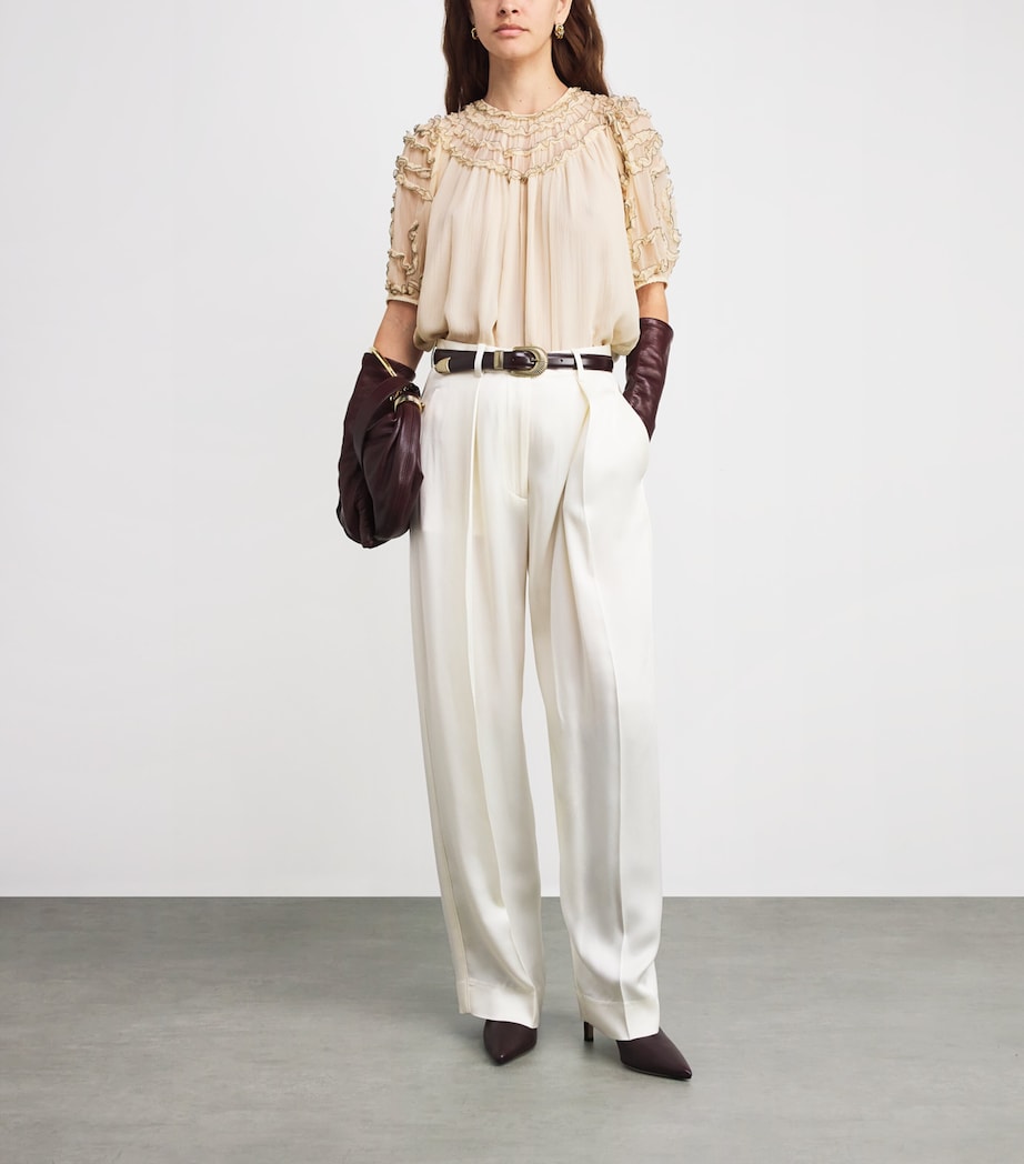 Silk Smocked Isola Blouse CHANTILLY Image 2