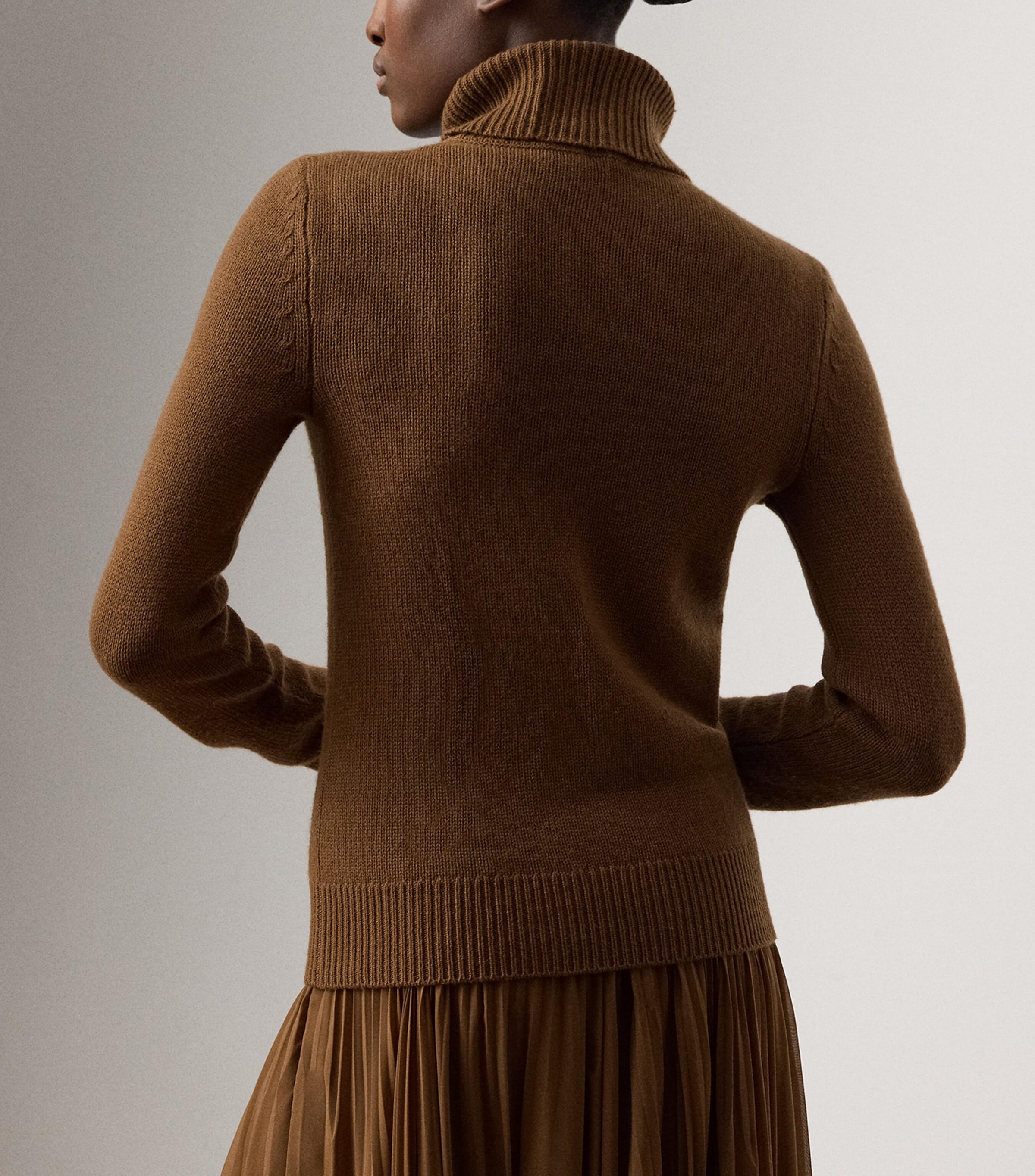 Cashmere Rollneck Sweater COGNAC Image 3