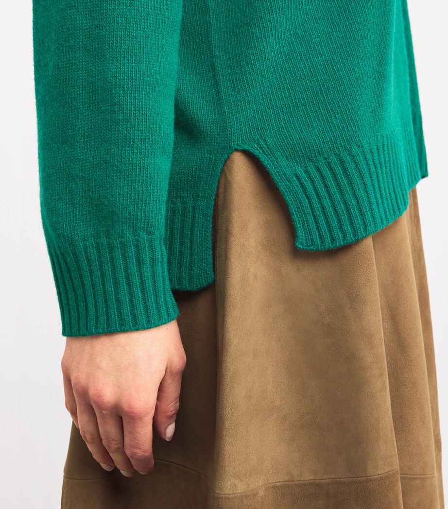 Wool-Blend V-Neck Sweater GREEN Image 6
