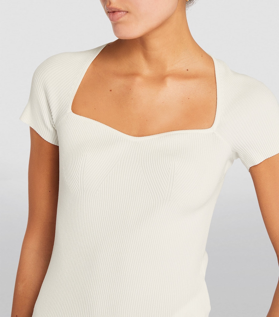Short-Sleeve Ribbed Top ECRU Image 6