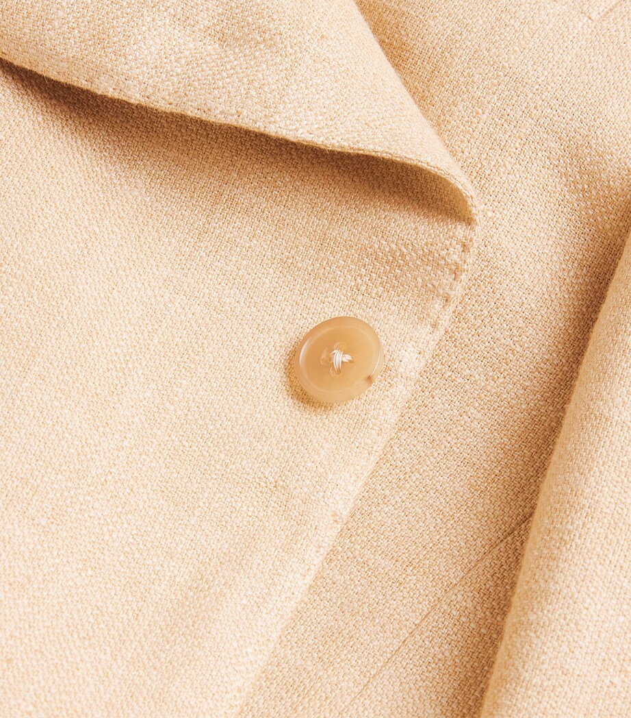 Ralph Lauren Purple Label Mens Linen-Silk Kent Blazer Tan Multi Image 5