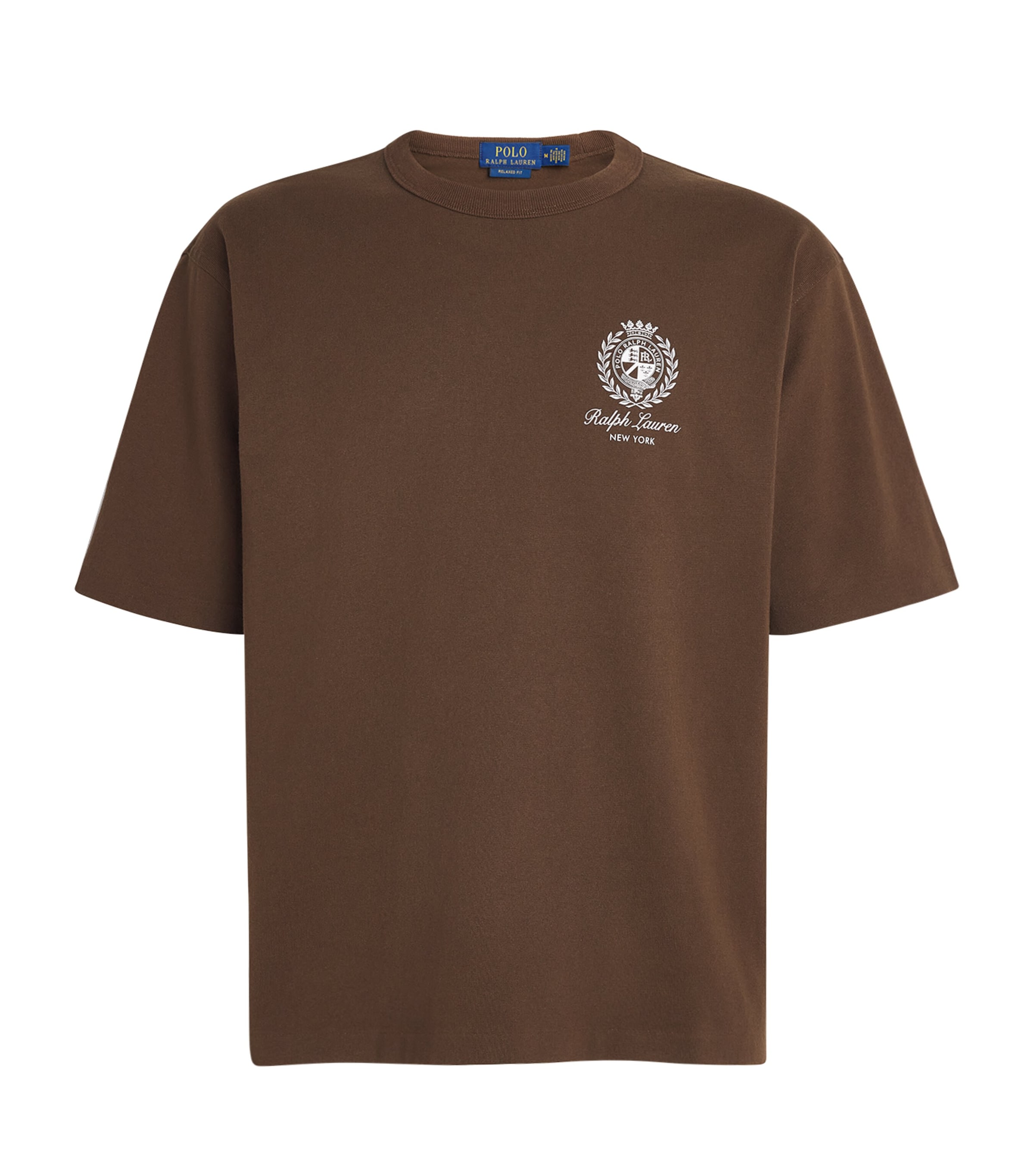 Polo Ralph Lauren Mens Cotton Logo Crest T-Shirt Branch Brown Image 1