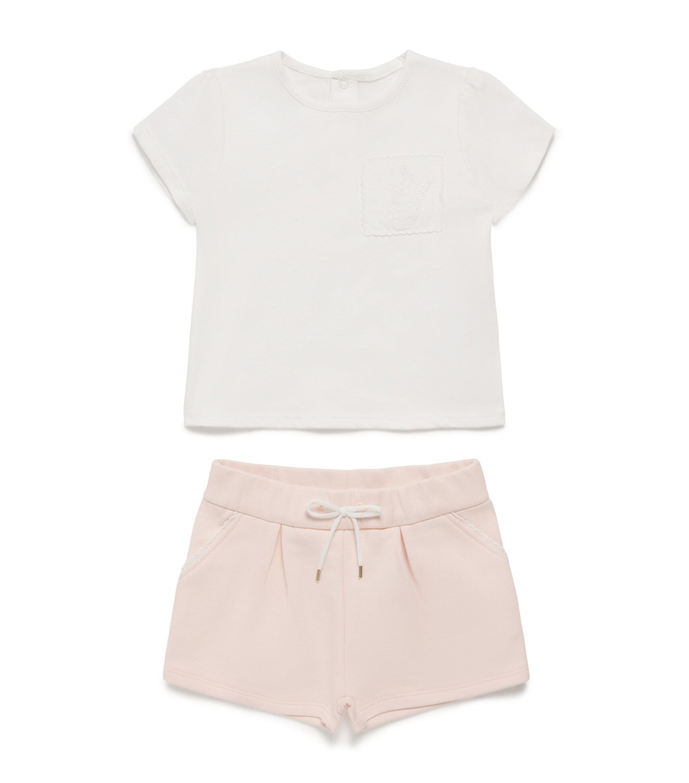 Top and Shorts Set (6-18 Months) S01 PINK  WHITE Image 1