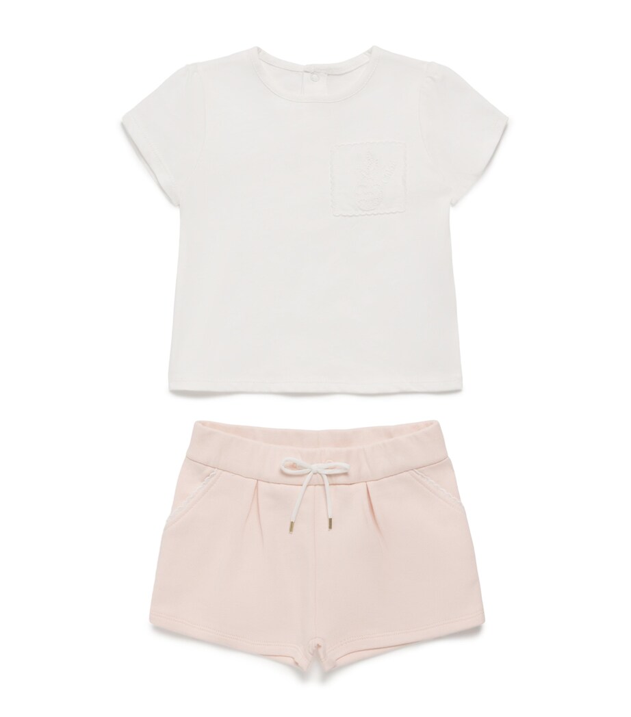 Top and Shorts Set (6-18 Months) S01 PINK WHITE Image 1
