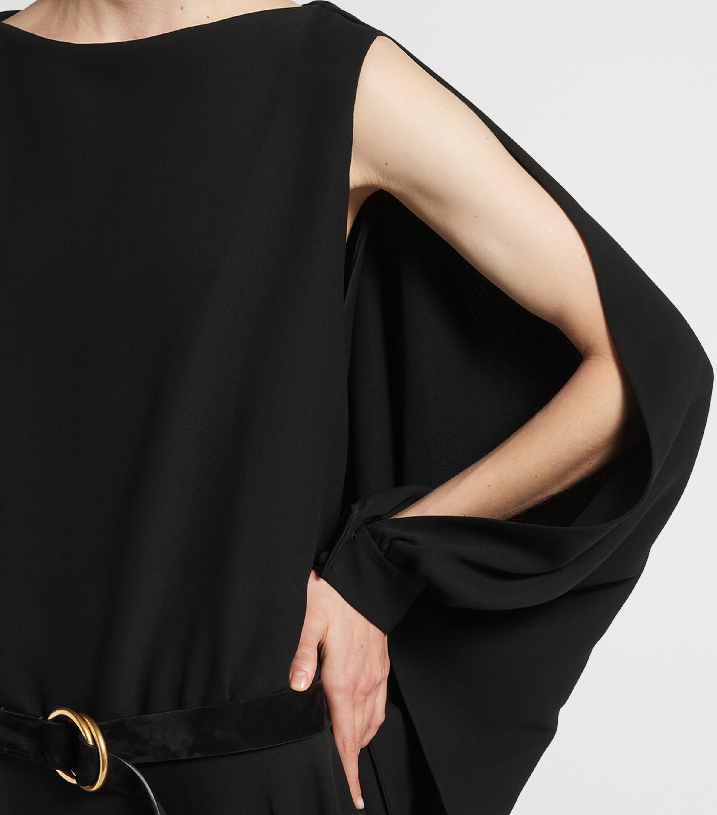 Balenciaga Womens Silk-Wool Balloon Maxi Dress Image 6