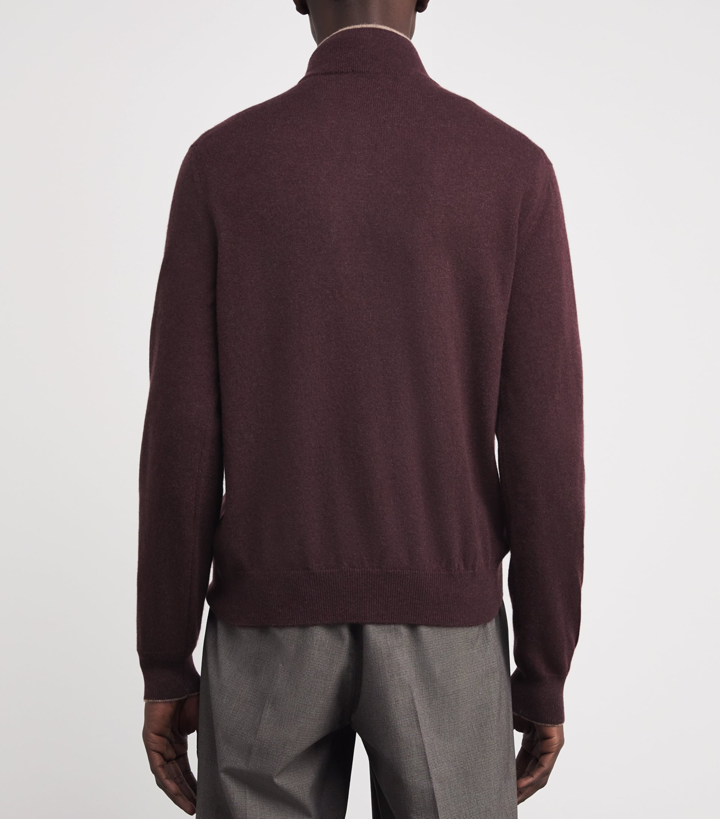 Cashmere Half-Zip Sweater A.32-VINO Image 4