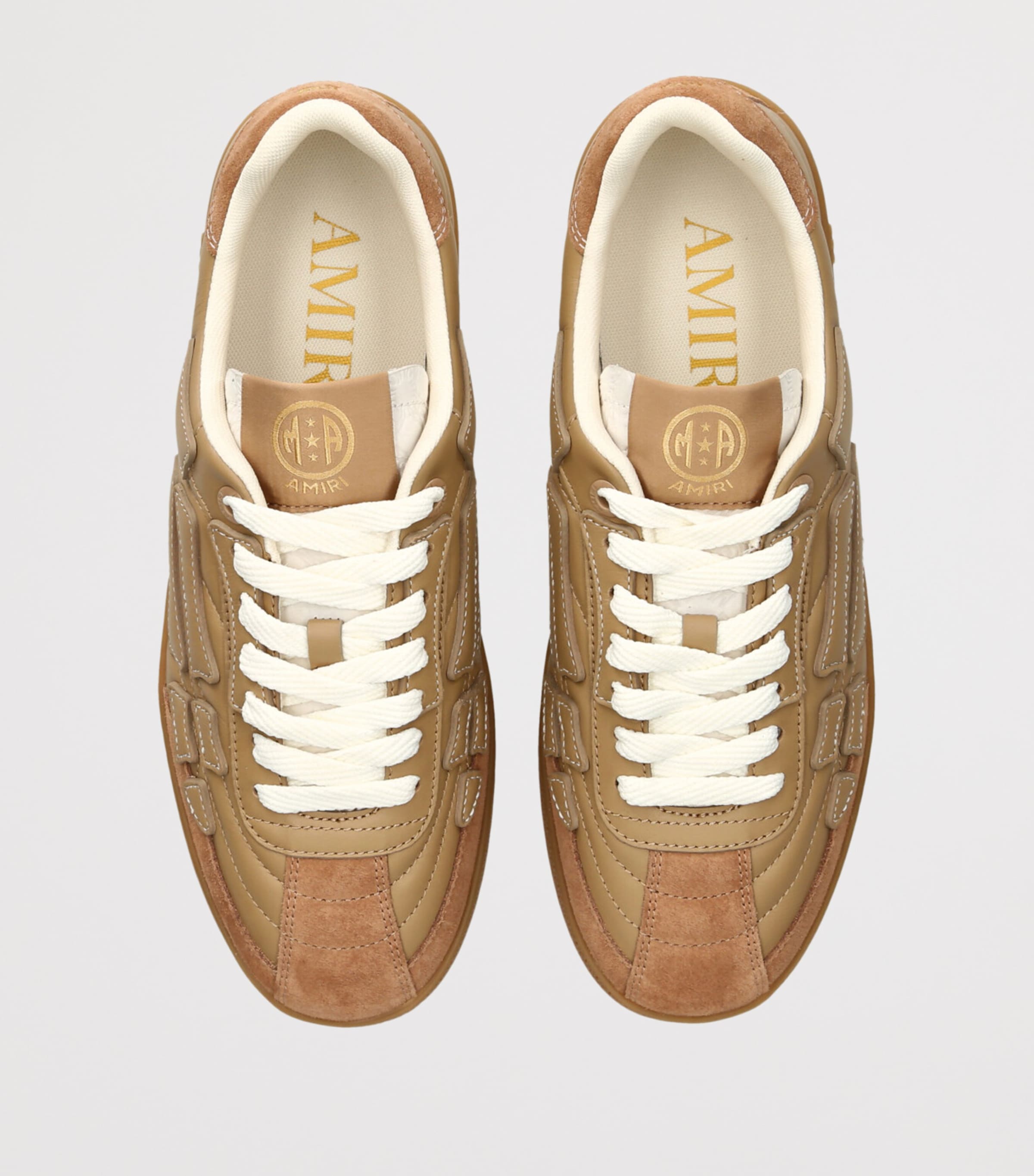 AMIRI Leather Pacific Football Sneakers Tan Image 4