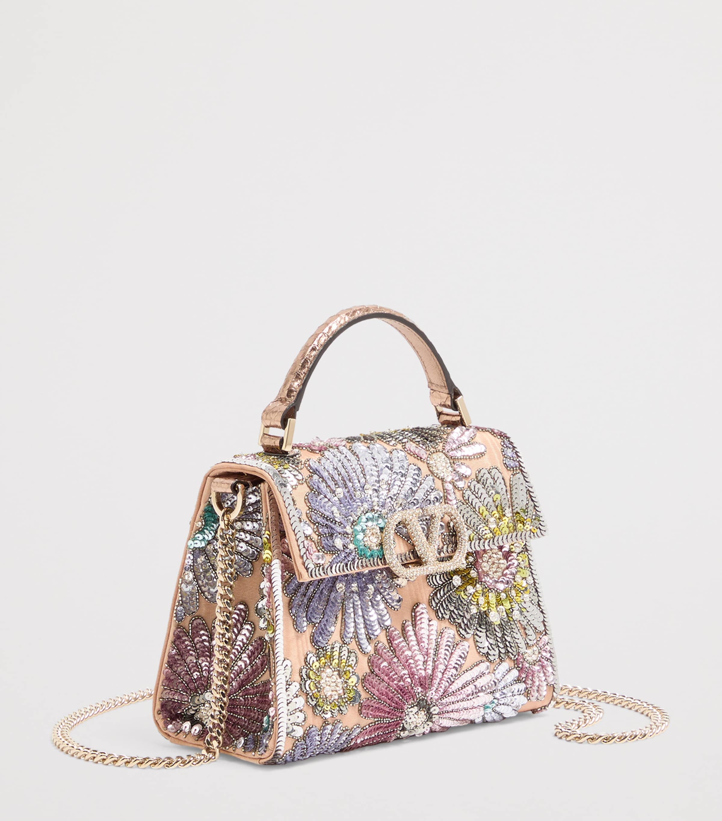 Valentino Garavani Sequinned VSLING Top-Handle Bag Image 2