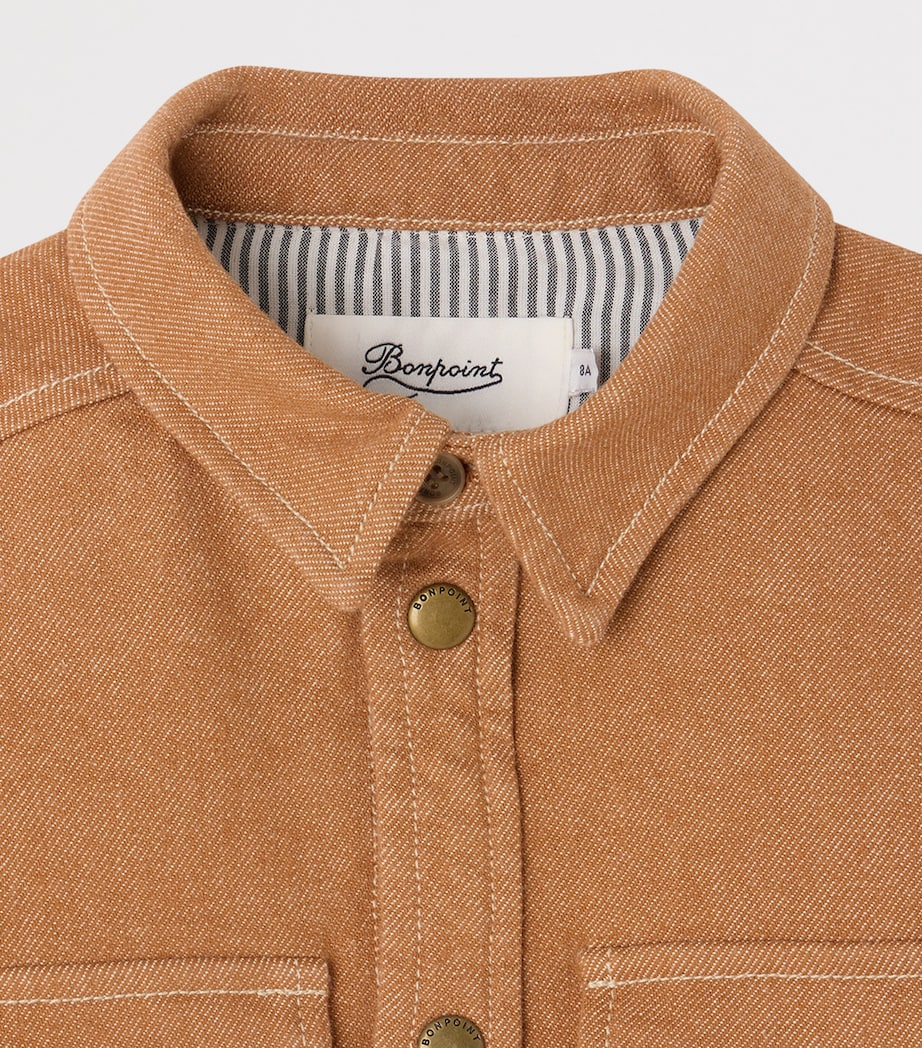 Bonpoint Denim Pocket-Detail Shirt (10-14 Years) Praline Image 3