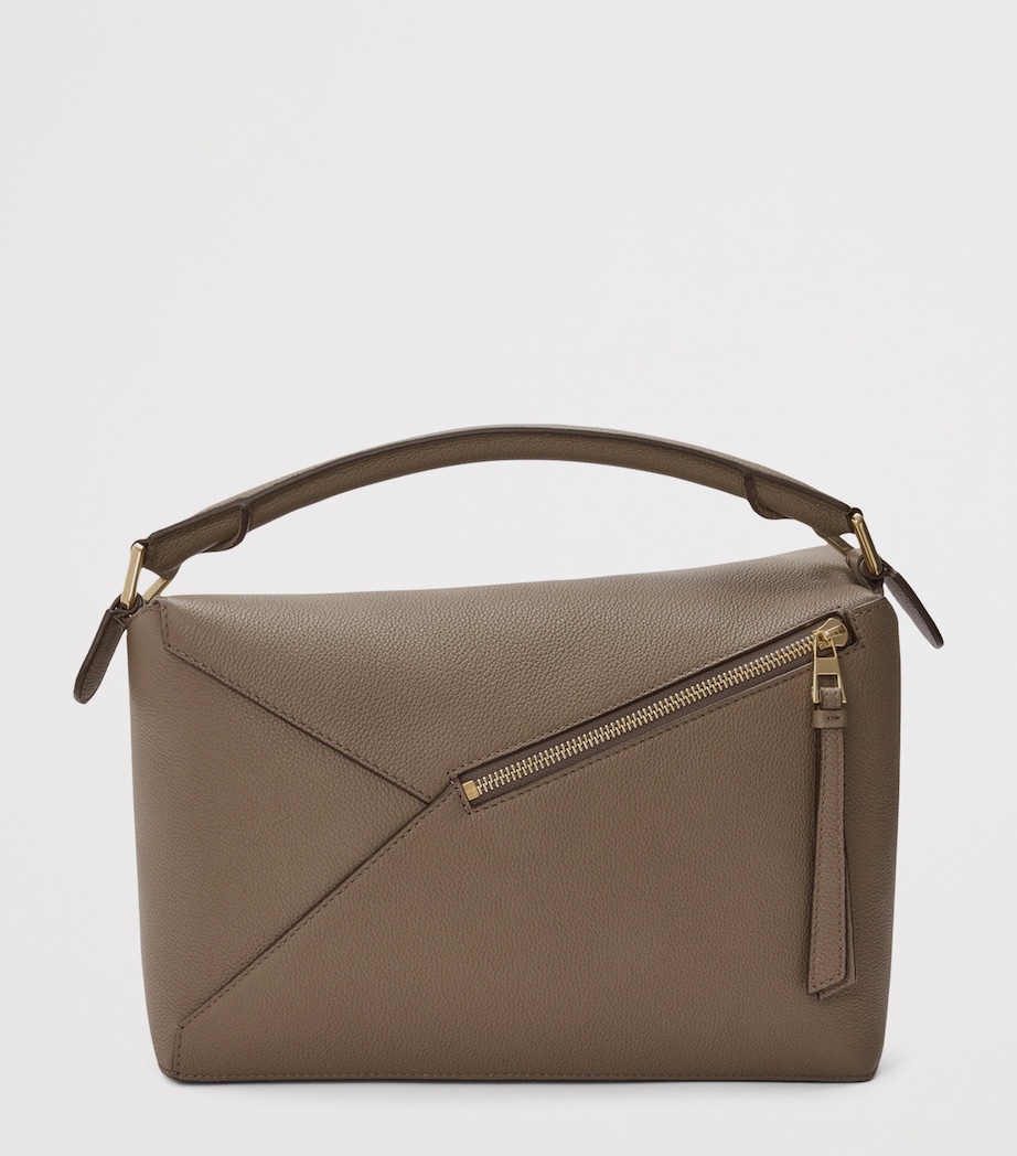 Medium Leather Puzzle Edge Top-Handle Bag TAUPE Image 4