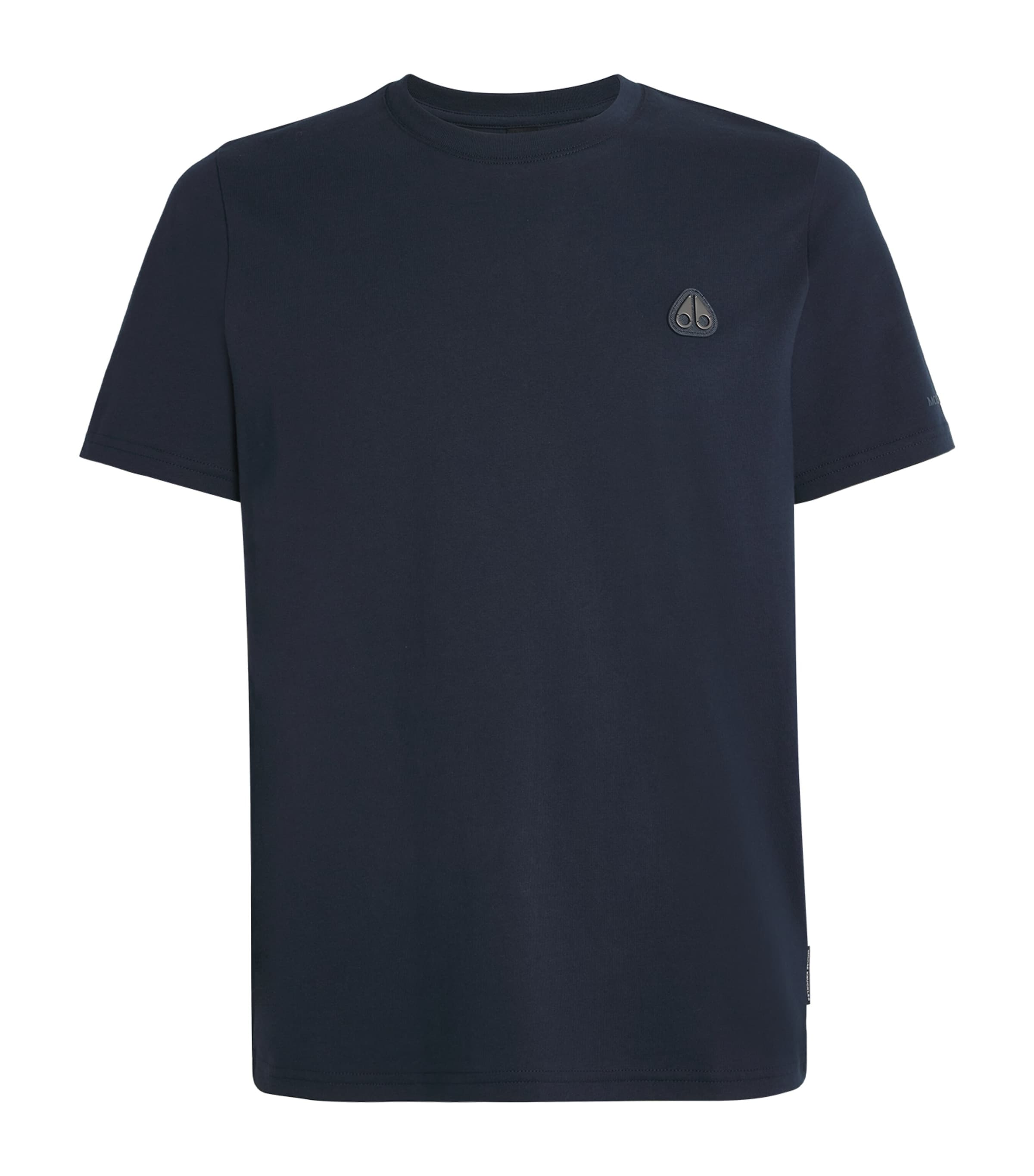 Moose Knuckles Round Neck Short Sleeve T-shirt In Blue