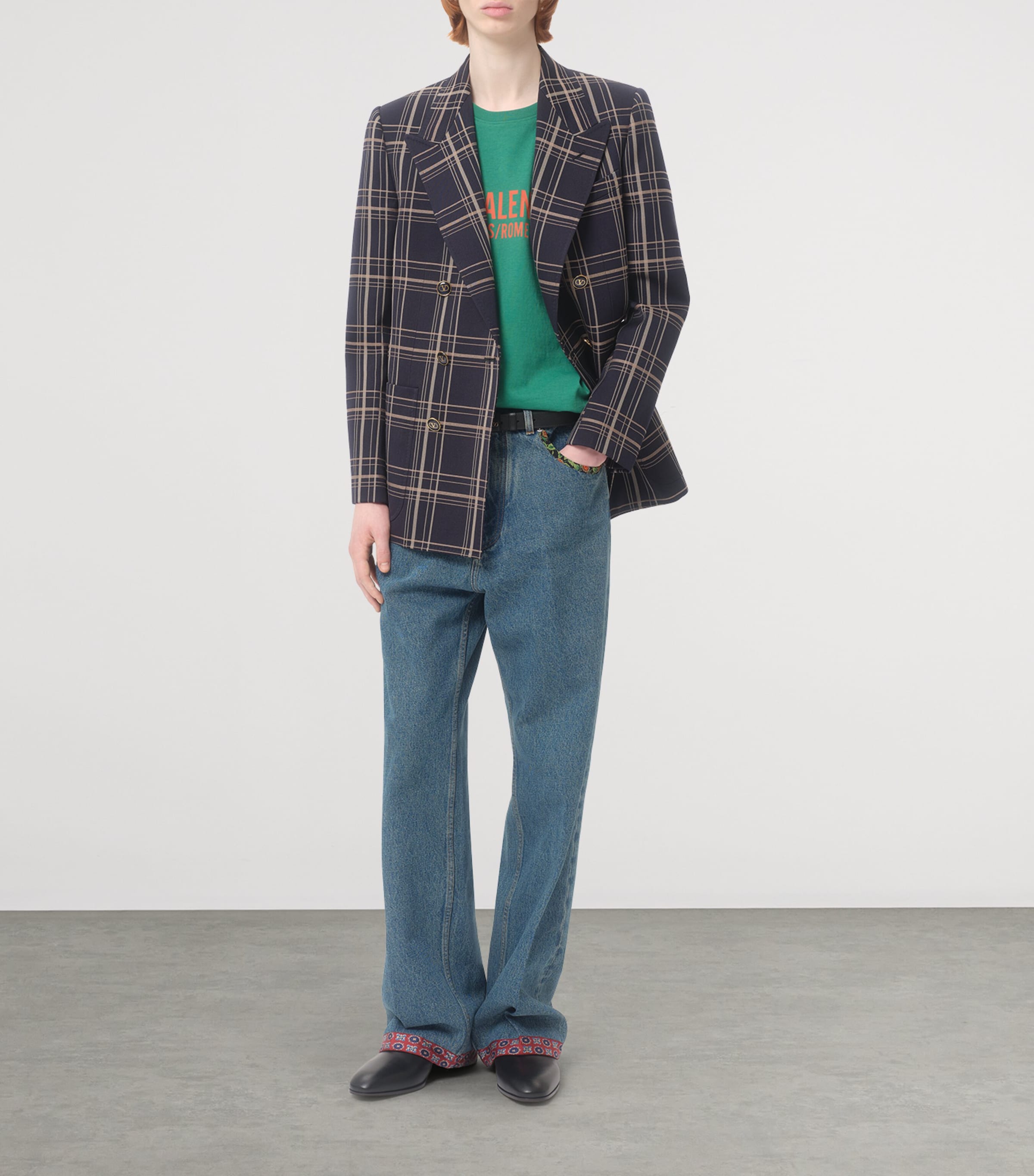 Bandana-Trim Wide-Leg Jeans 558 Image 5