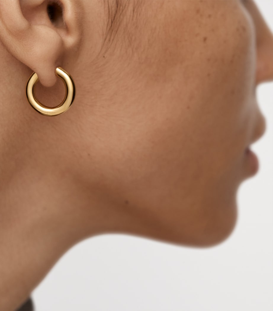 Monica Vinader Small Gold Vermeil Essential Hoop Earrings Gold Vermeil Image 2