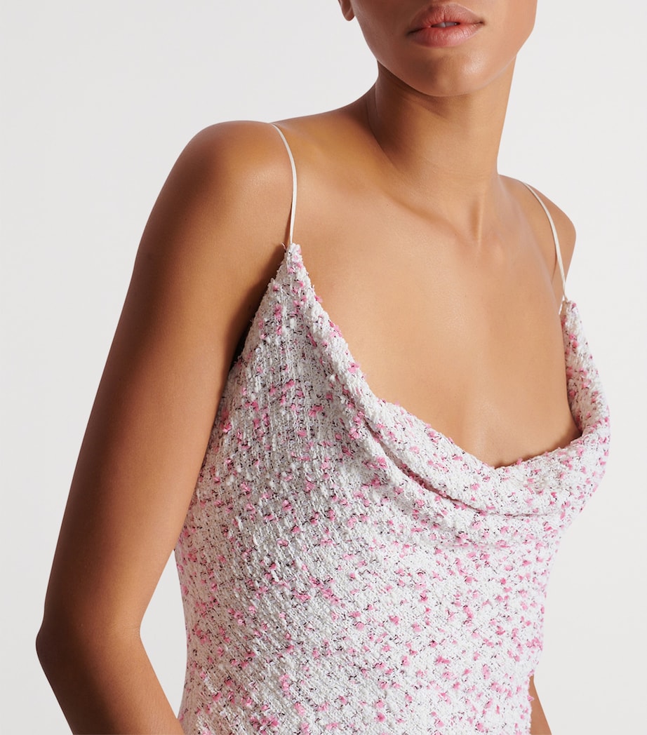 Tweed Cowl-Neck Mini Dress GRD BLANC/ROSE Image 7