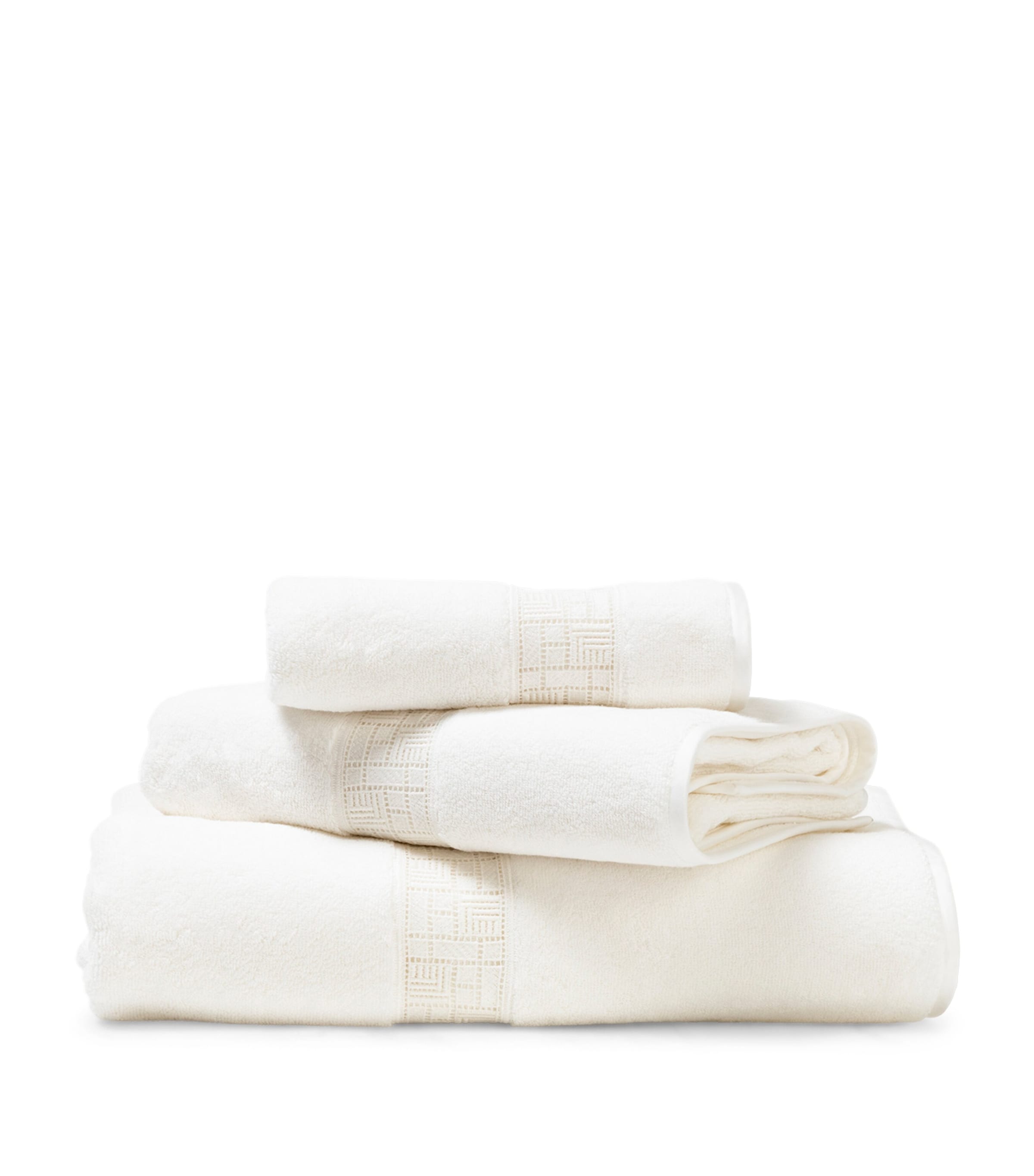 Frette Maze Lace Bath Towel In White