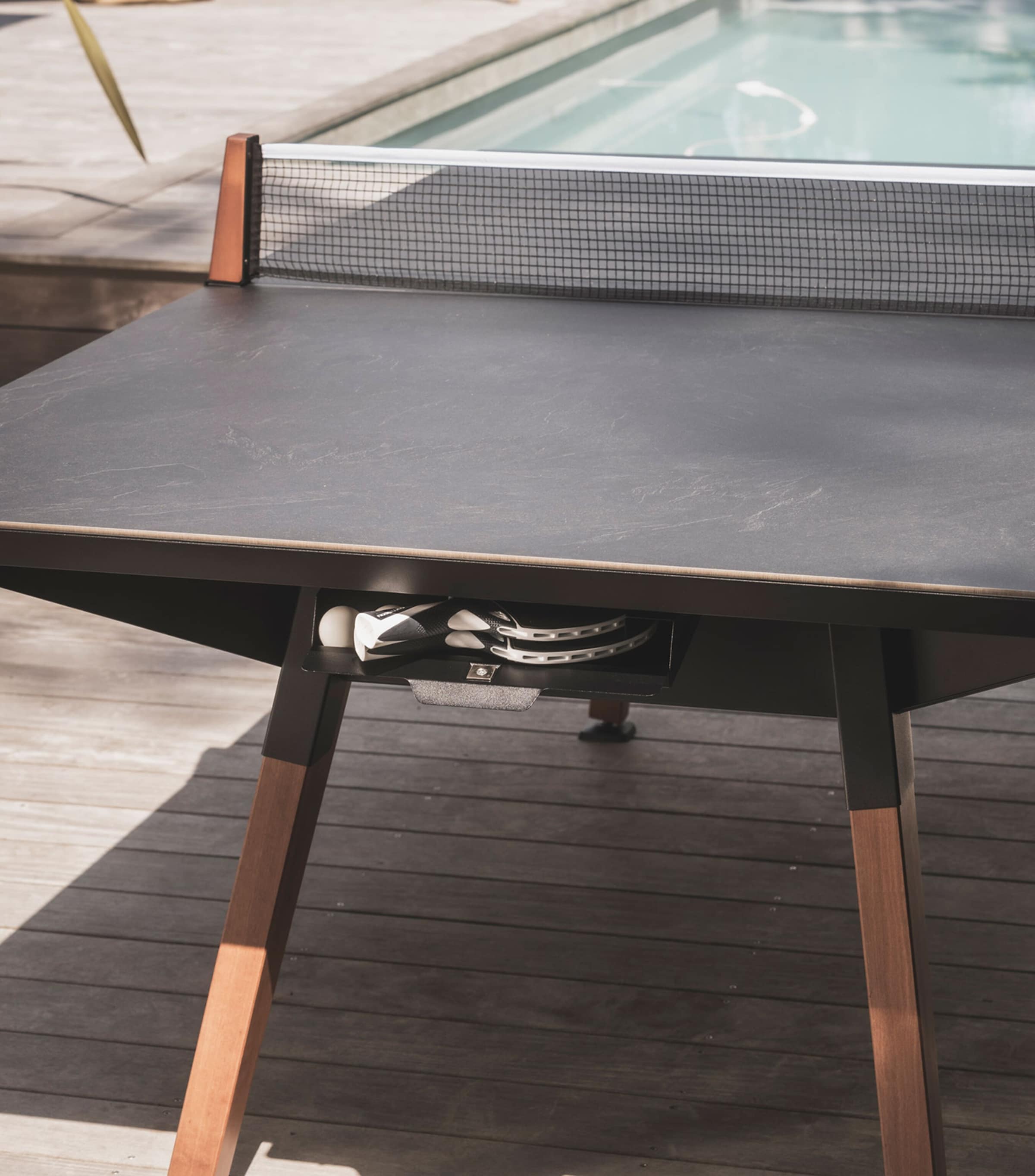 Cornilleau Medium Origin Outdoor Table Tennis Table Black Frame Image 2