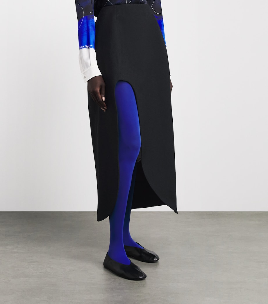 Jil Sander Womens Wool Sablé Midi Skirt Black Image 4