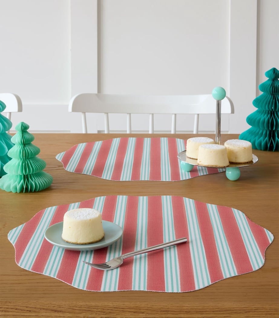 Chilewich x Meri Meri Festive Stripes Placemat (38cm) RED Image 3