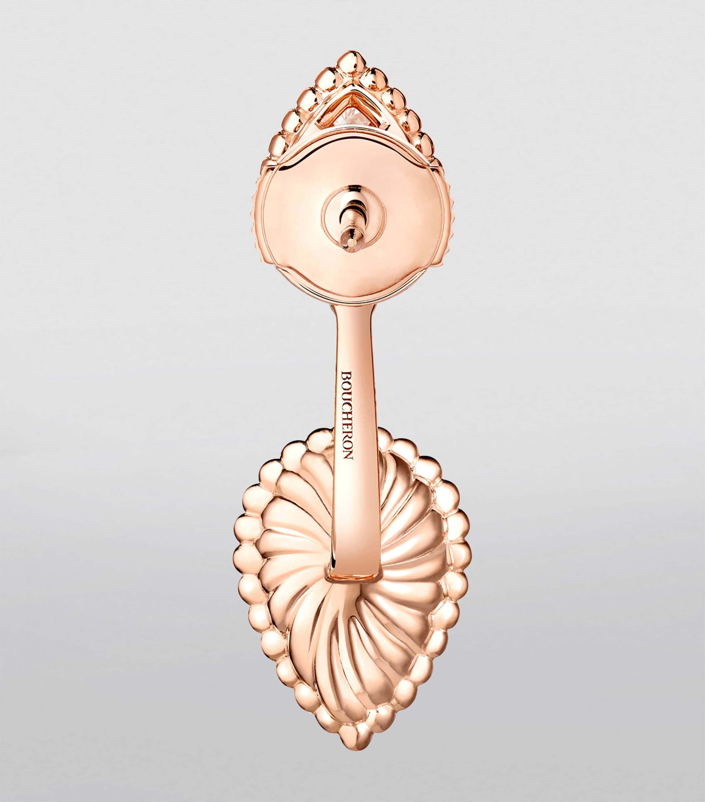 Rose Gold, Diamond and Pink Quartz Serpent Bohème Single Earring PINK QUARTZ Image 3