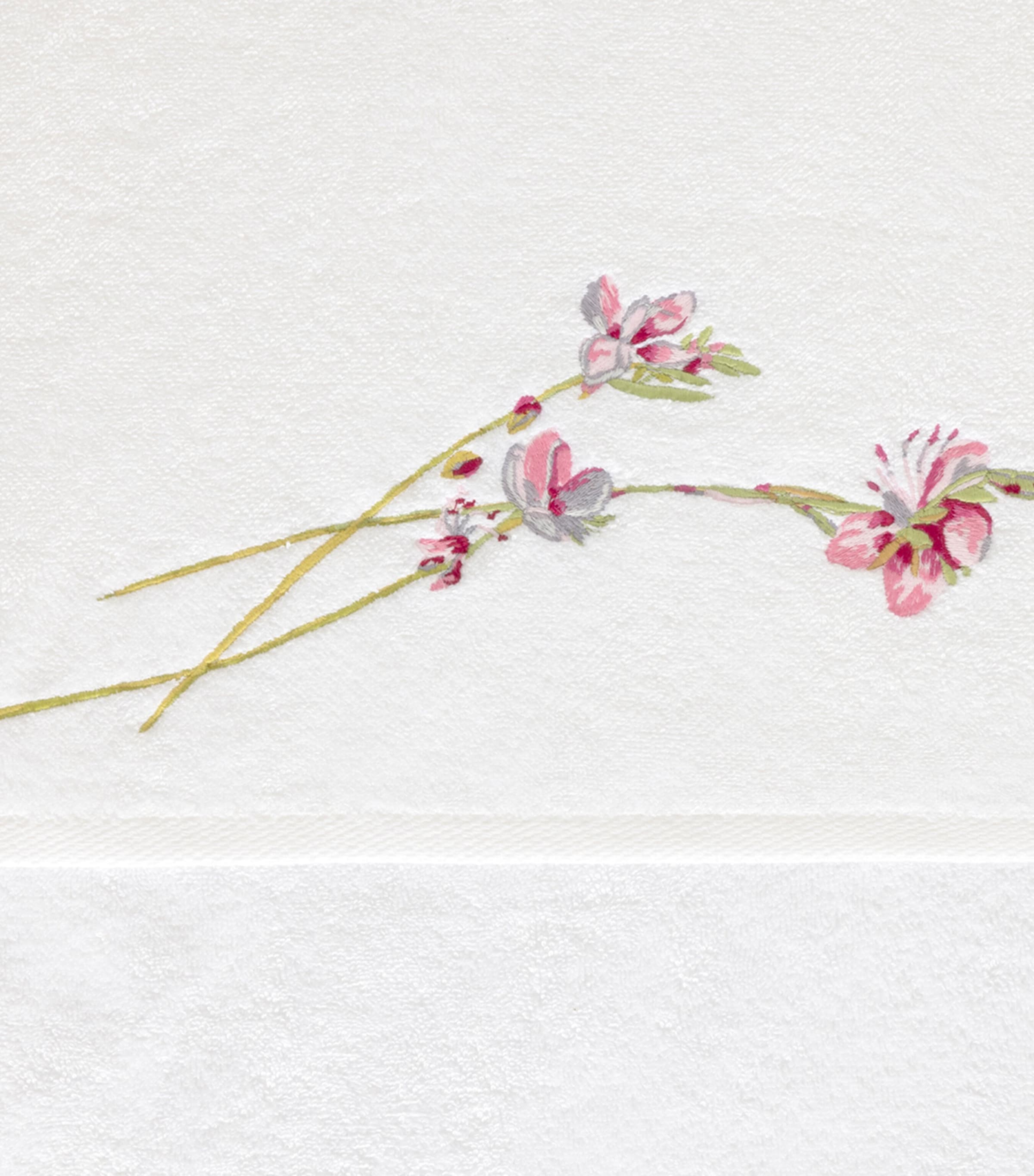 Floral Gaura Hand Towel (55cm x 100cm) BLANC Image 3