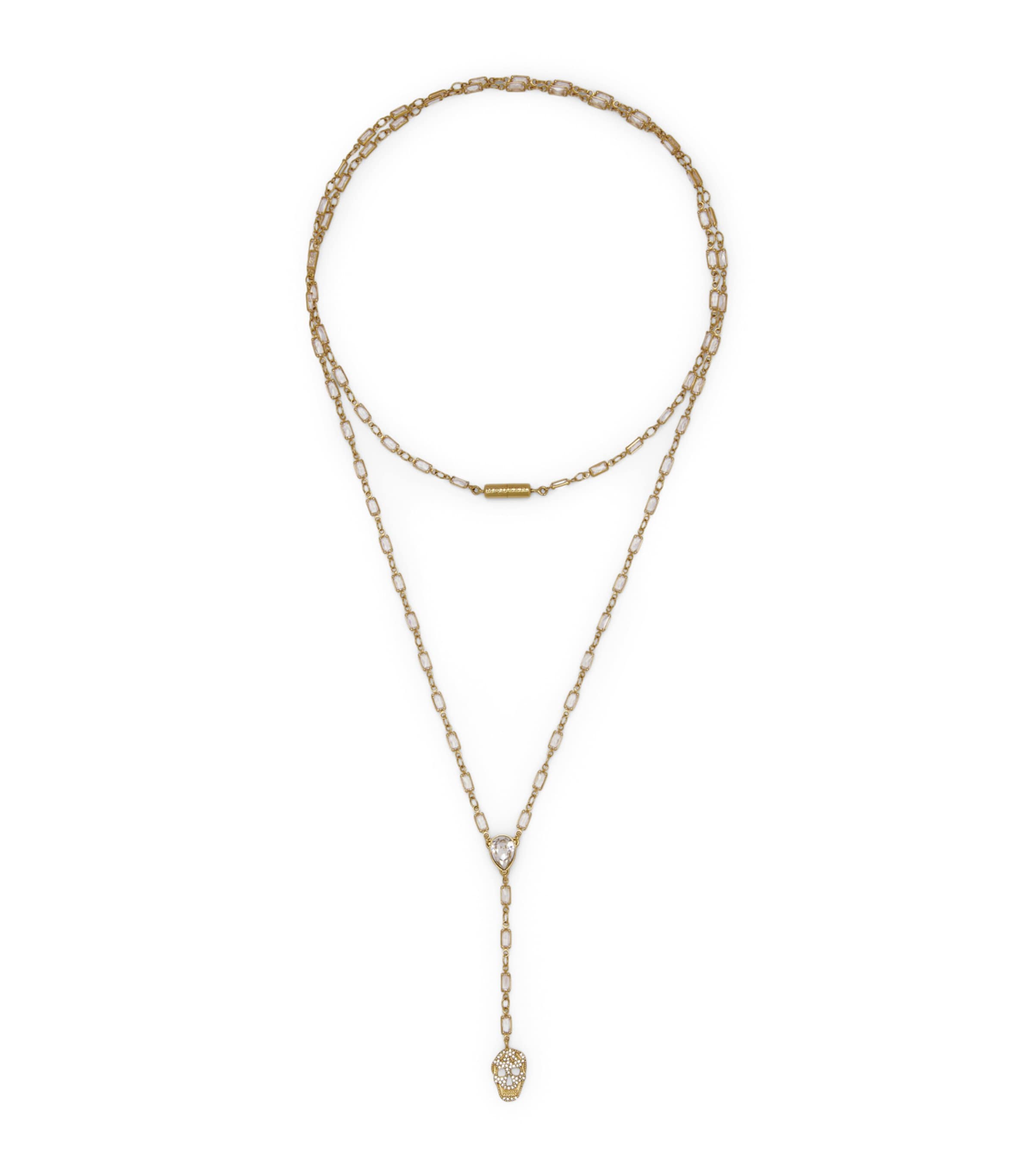 McQueen Pavé Skull Chain Necklace Image 1