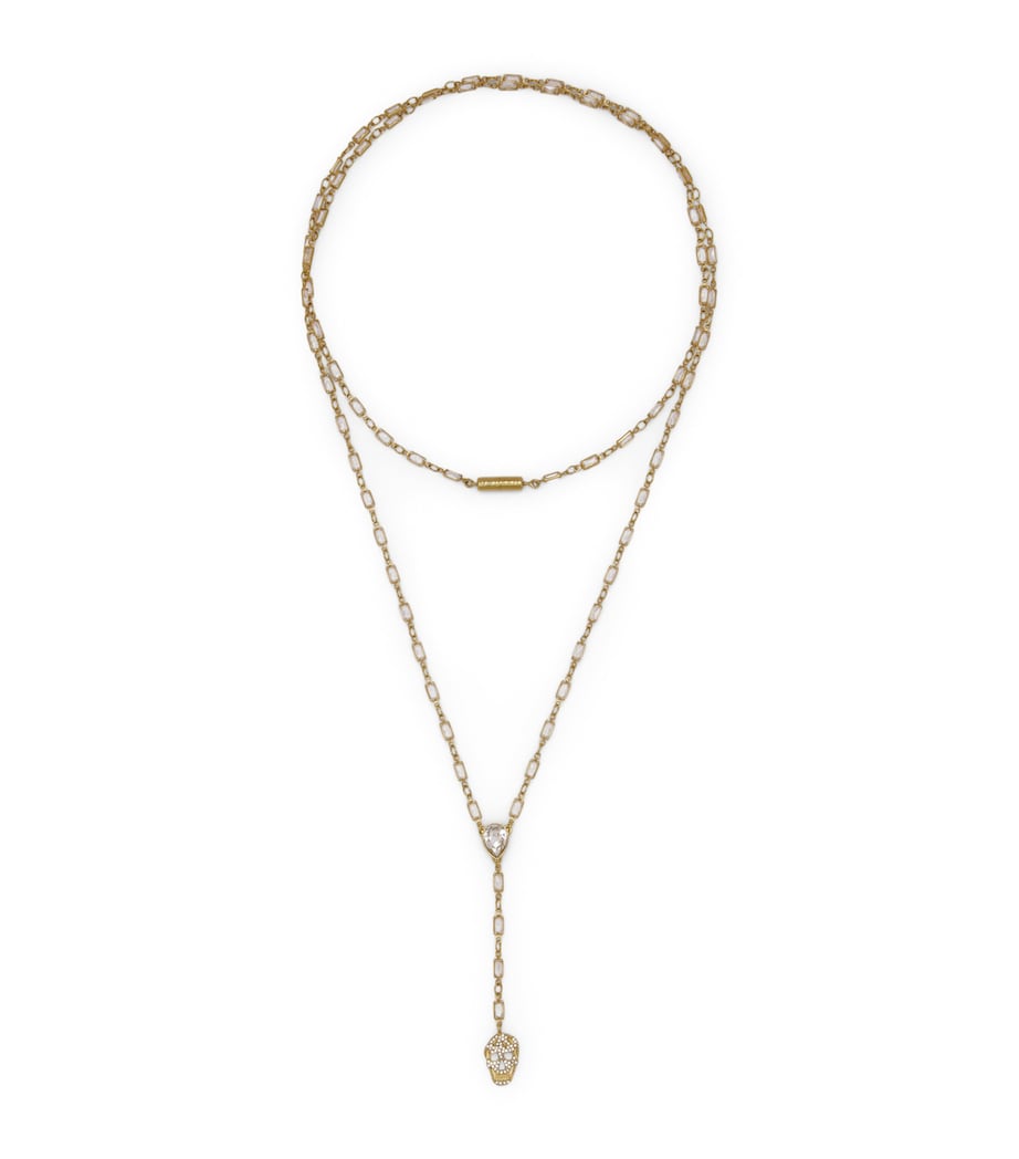 McQueen Pavé Skull Chain Necklace Image 1