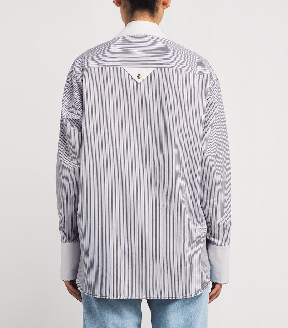 Cotton Stripe Shirt ECRU / BLEU Image 4