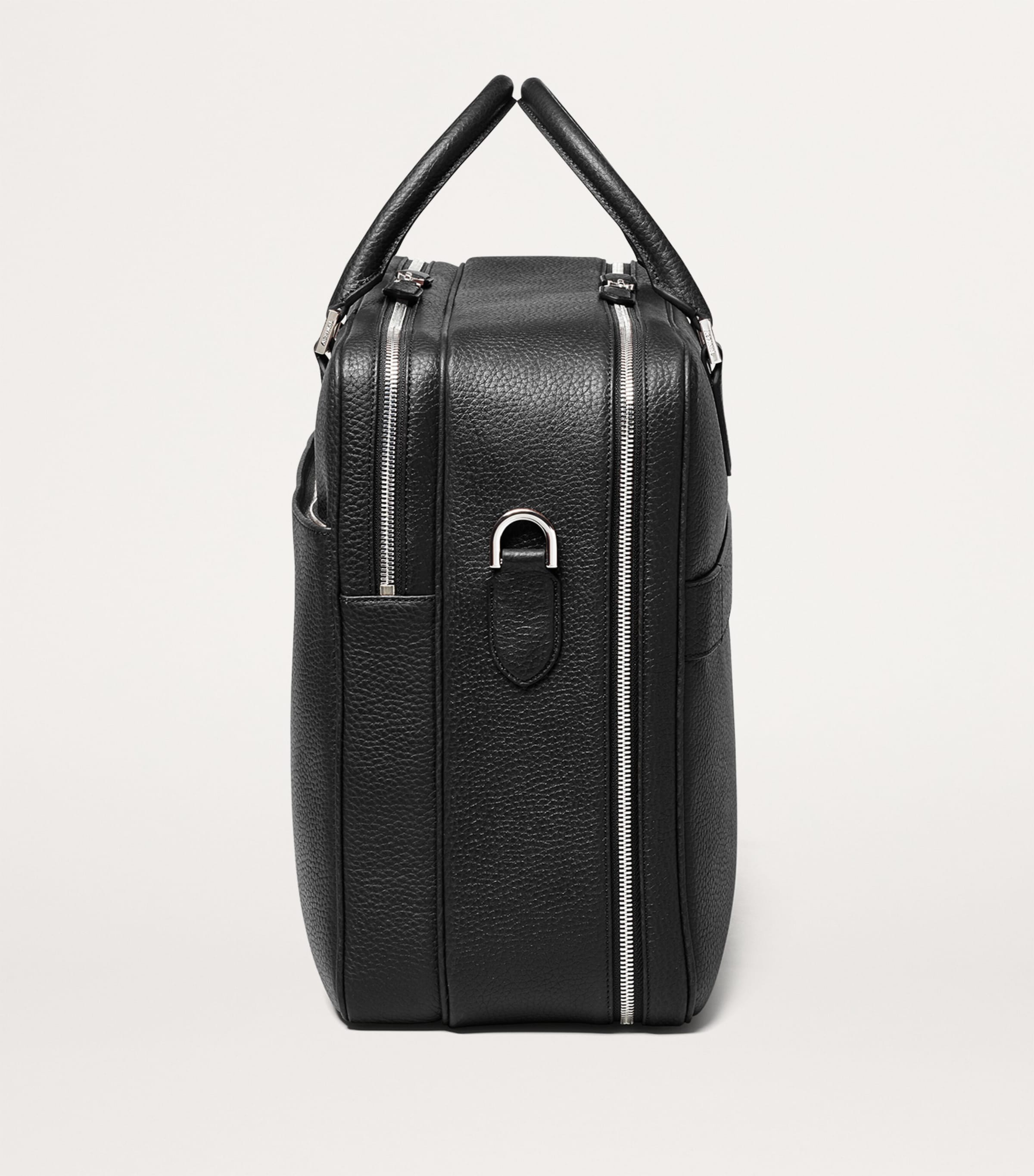 Leather 48 Hour Mount Street Travel Bag BLACK Image 4