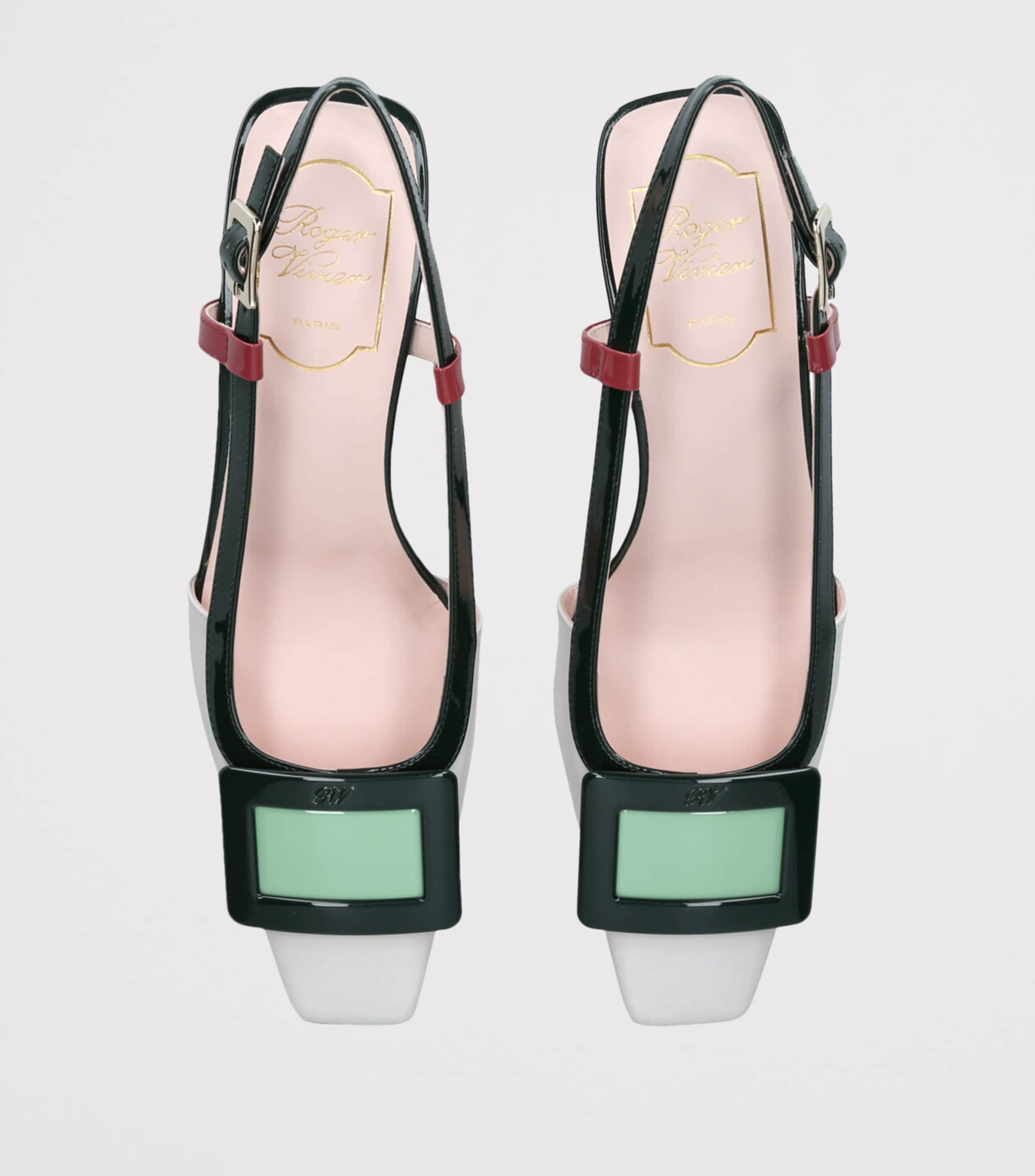 Roger Vivier Leather Belle Vivier Slingback Pumps 45 Pink Comb Image 4